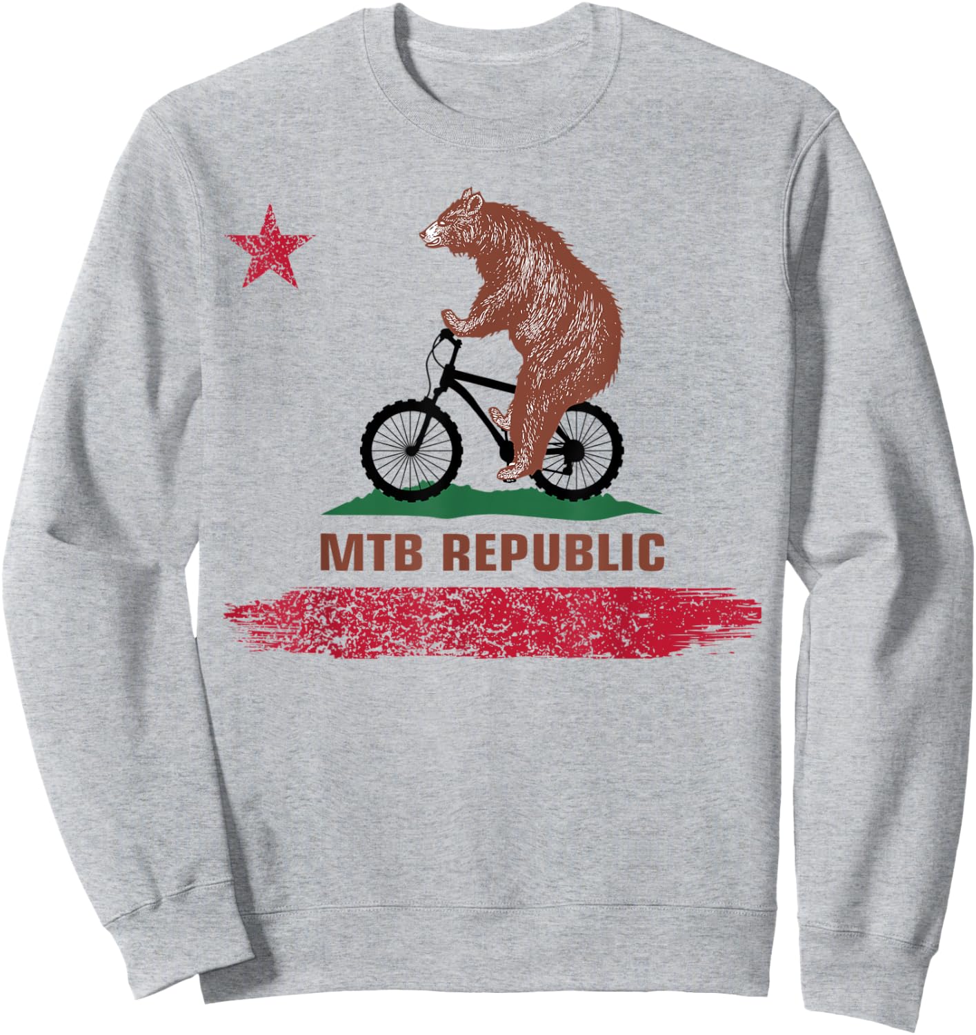 California Flag MTB Republic Mountain Bike - MTB Cyclist Sweatshirt - Sweatshirt | Ash