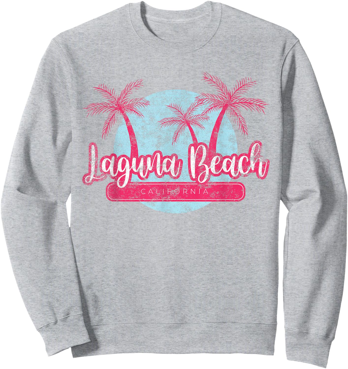 Laguna Beach California Retro Beach Palm Tree Vintage Surf Men Women Girls Kids Sweatshirt - Sweatshirt | Ash