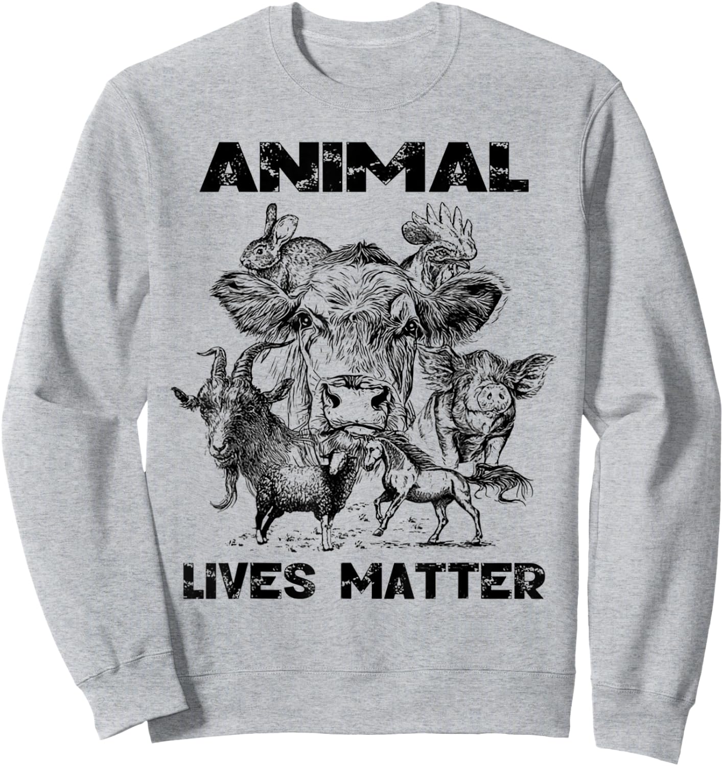 Animal Lives Matter Vegan Gift Sweatshirt - Sweatshirt | Ash