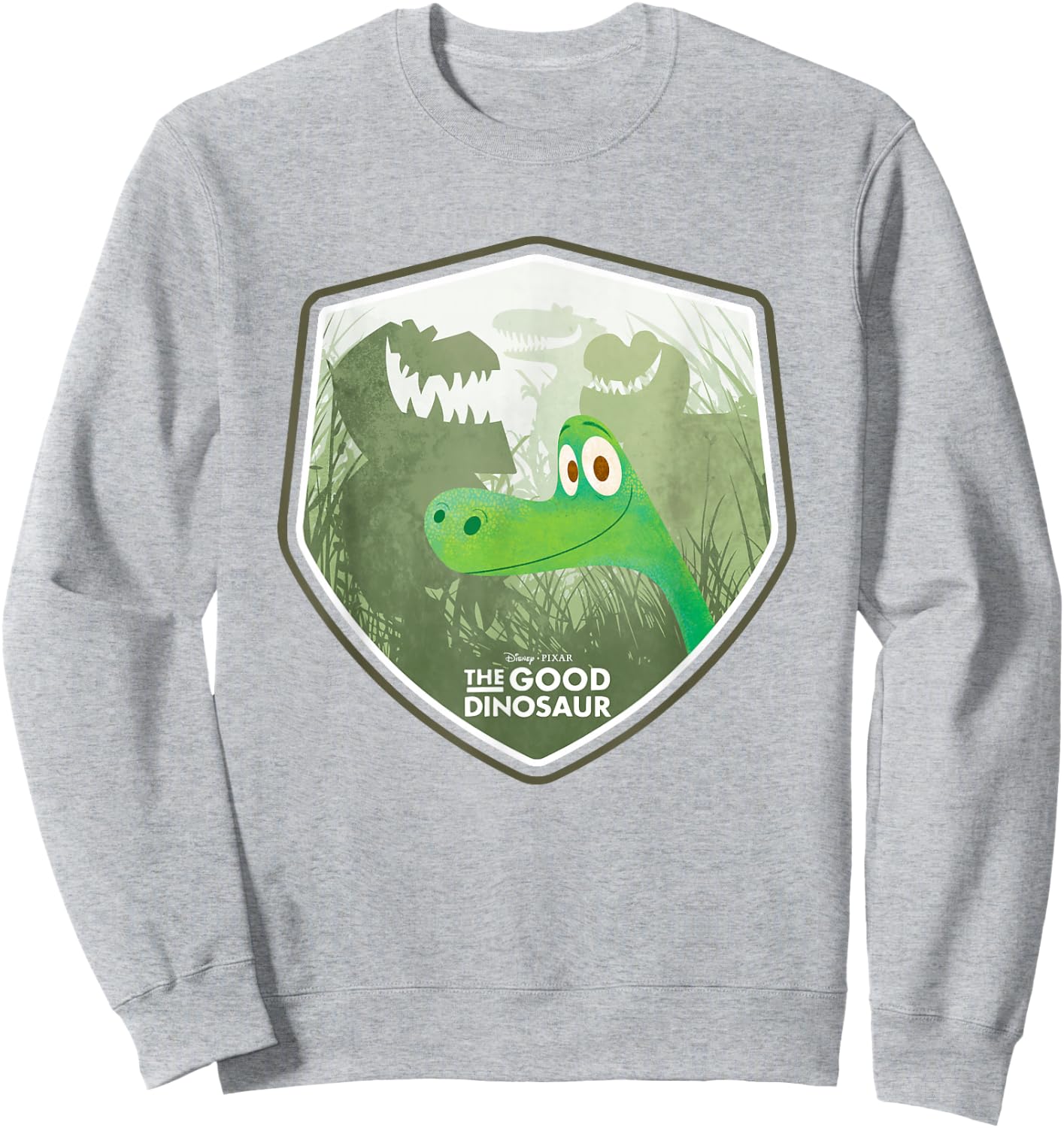Disney Pixar The Good Dinosaur Arlo Big Chest Badge Logo Sweatshirt - Sweatshirt | Ash