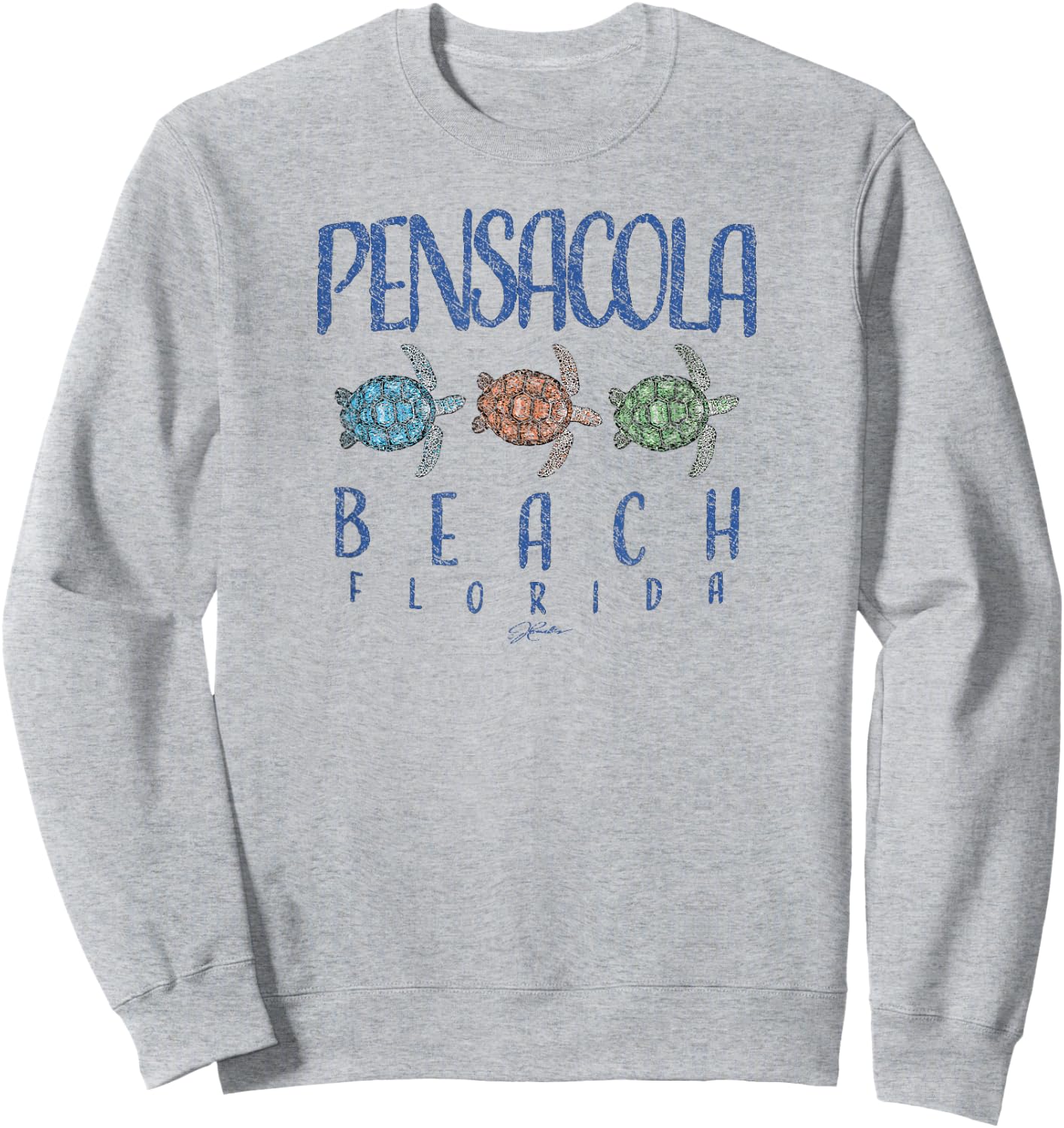 JCombs: Pensacola Beach, FL, Three Sea Turtles Sweatshirt - Sweatshirt | Ash