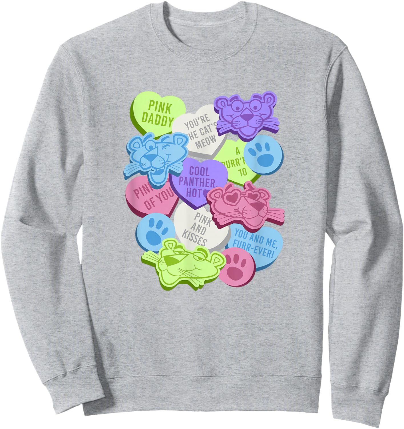 The Pink Panther Valentine's Day Candy Hearts Sweatshirt - Sweatshirt | Ash