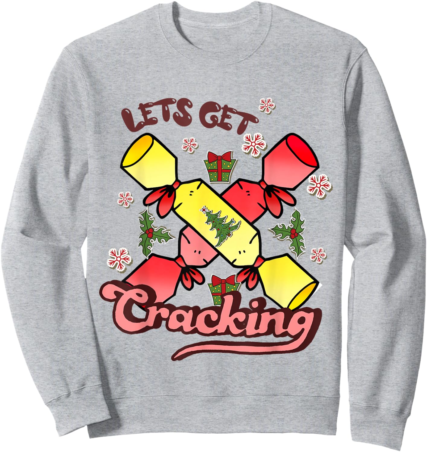 Let's Get Cracking Christmas Festive Christmas Costume s Sweatshirt - Sweatshirt | Ash