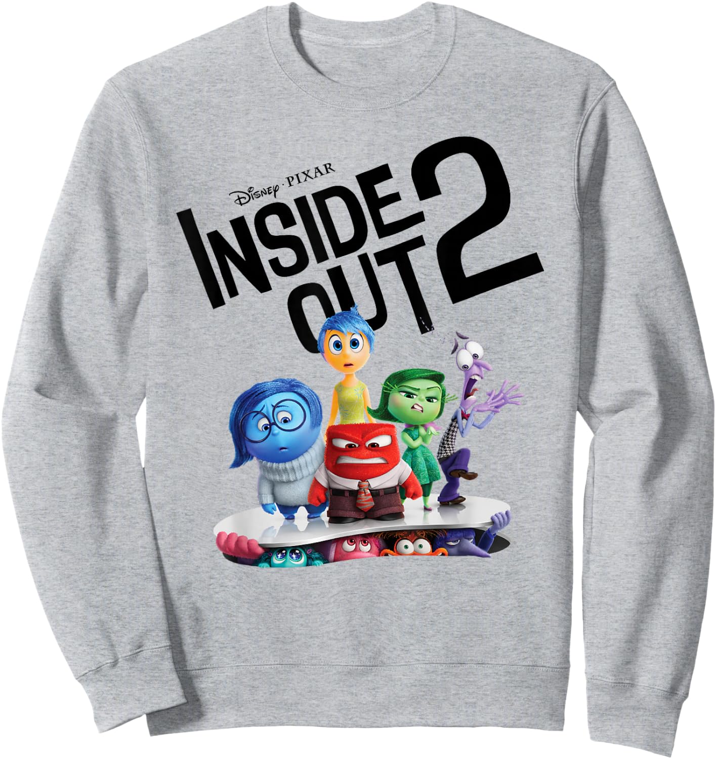 Disney Pixar Inside Out 2 Emotional Group Title Movie Poster Sweatshirt - Sweatshirt | Ash