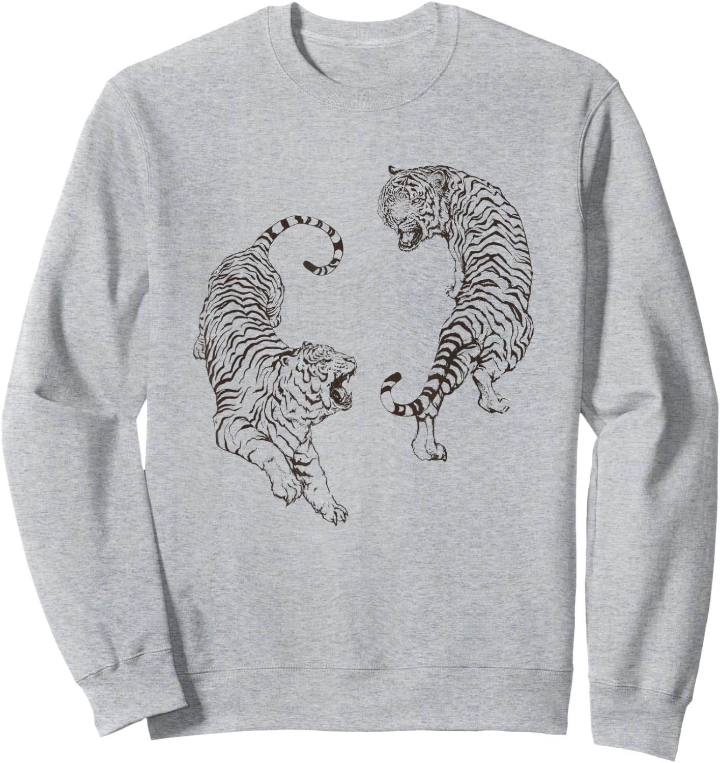 Aesthetic Tiger Shirt Thai Tigers Retro Tattoo Art Sweatshirt - Sweatshirt | Ash