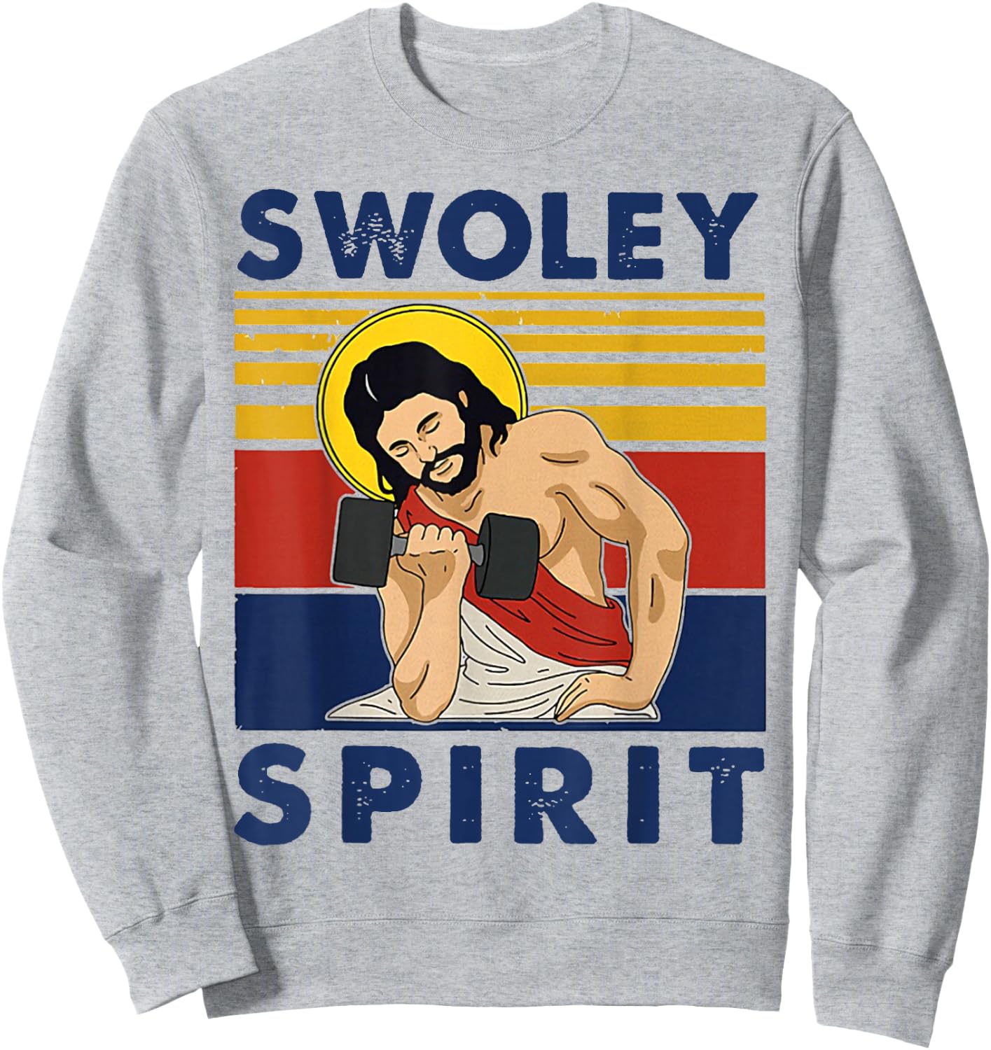 Swoley Spirit Weightlifting Jesus Swoley Spirit Sweatshirt - Sweatshirt | Ash