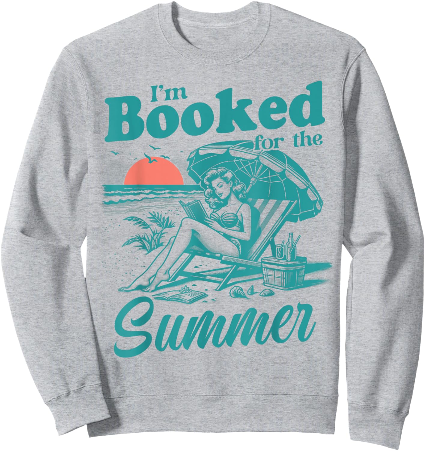I'm Booked For The Summer Book Girl Summer Coquette Sweatshirt - Sweatshirt | Ash