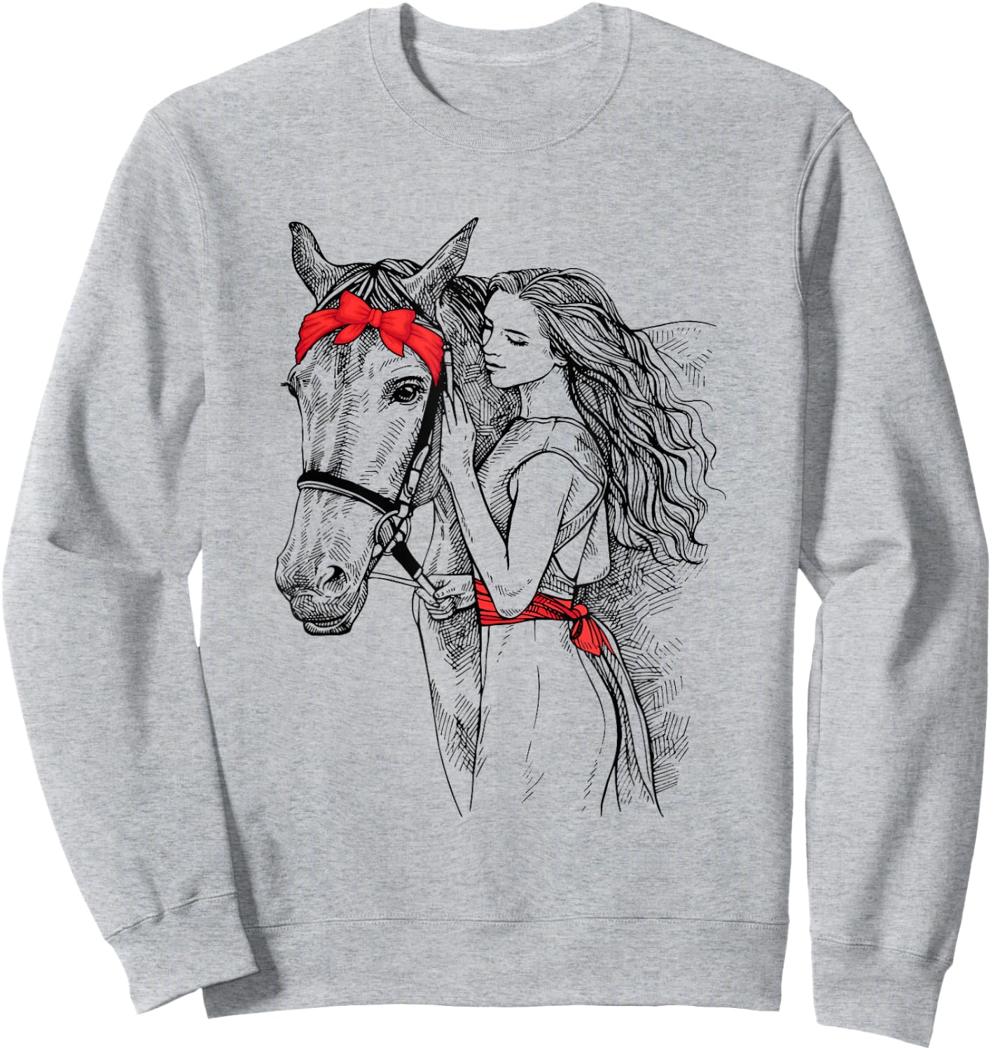 Horse Bandana For Horse Girls Horseback Riding Sweatshirt - Sweatshirt | Ash
