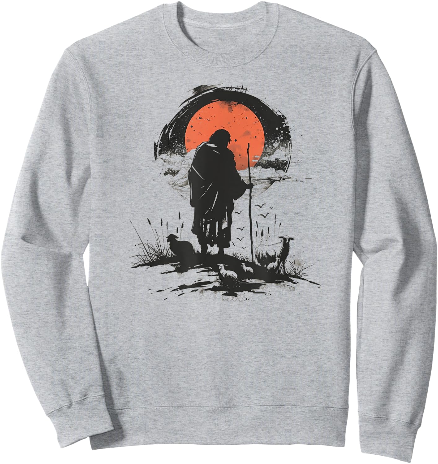 Shepherd Jesus and his flock Sweatshirt - Sweatshirt | Ash