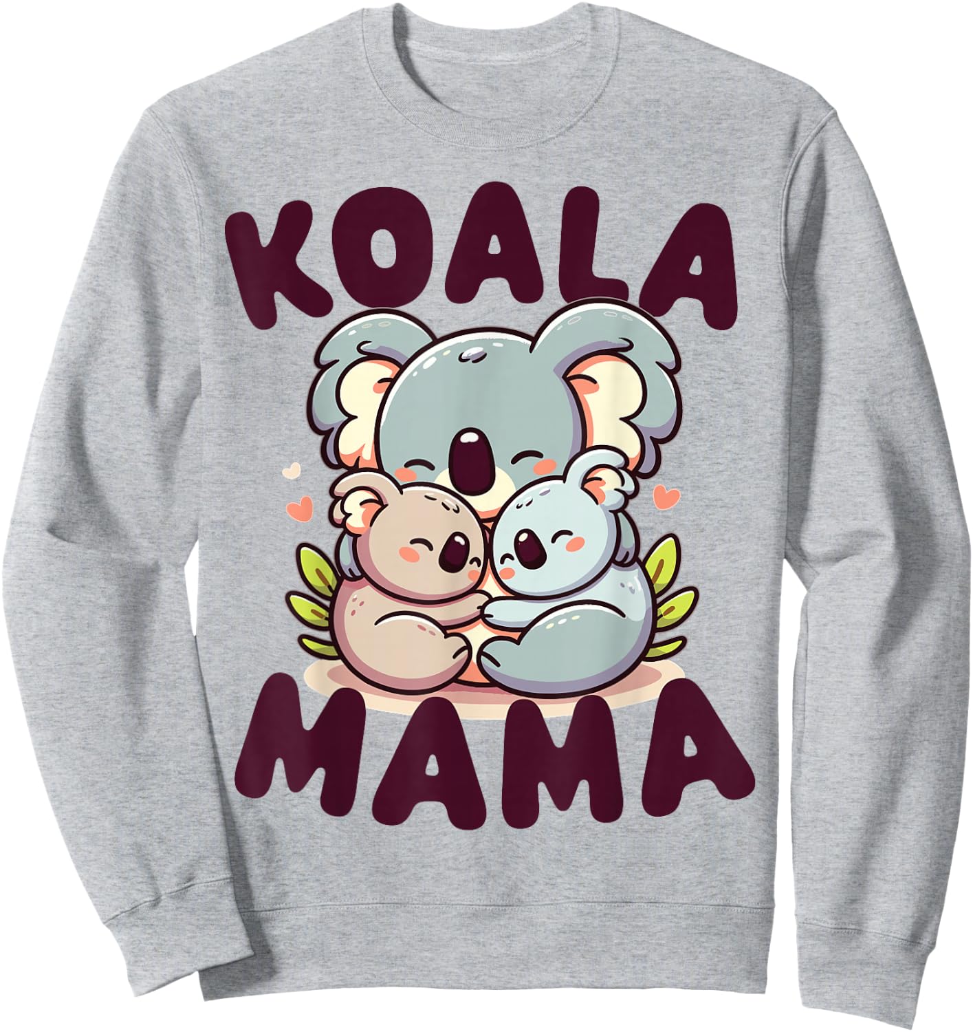 Koala Mama Mother of Two Girls or Boys Kawaii Cute Family Sweatshirt - Sweatshirt | Ash