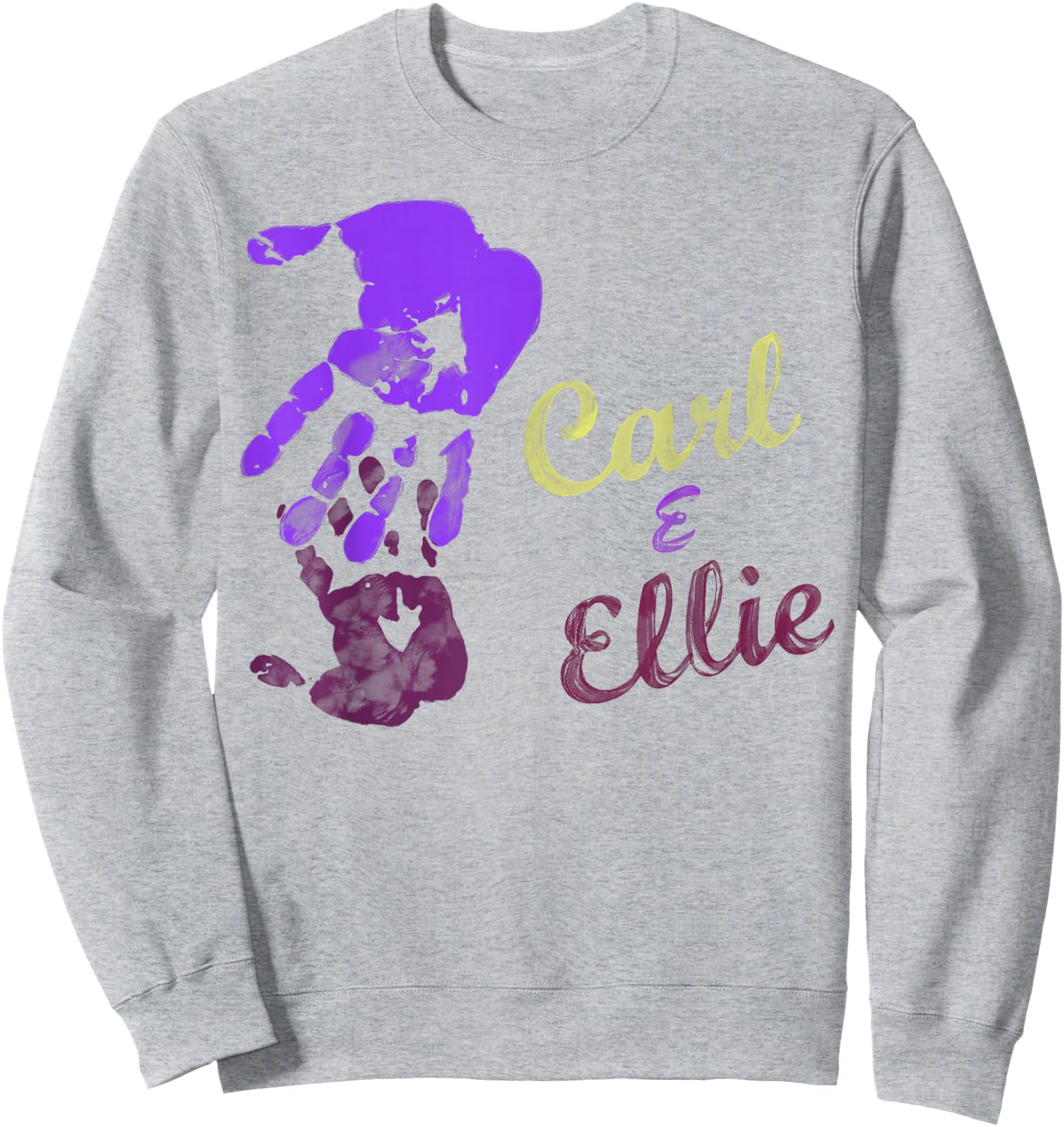 Disney Pixar Up Carl & Ellie Handprints Sweatshirt - Sweatshirt | Ash