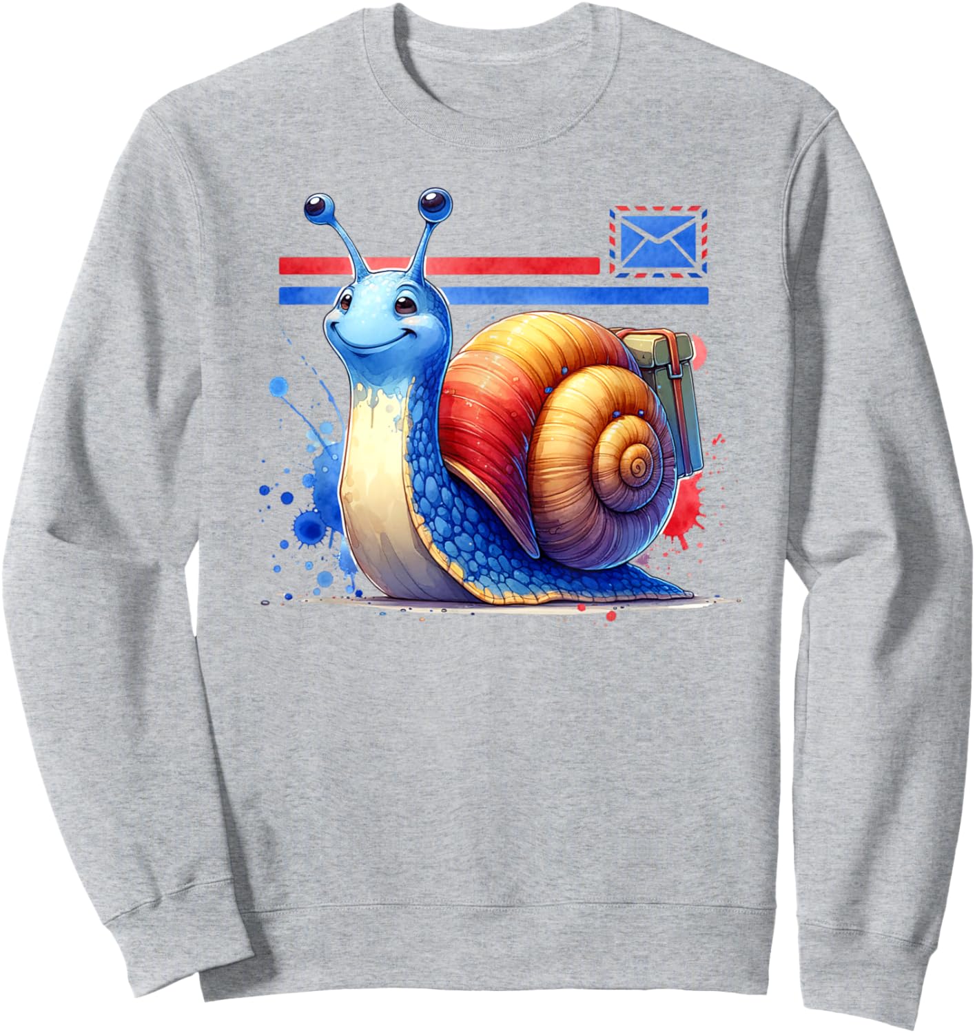 Snail mail Mailman Funny snail Postman Delivery man Sweatshirt - Sweatshirt | Ash