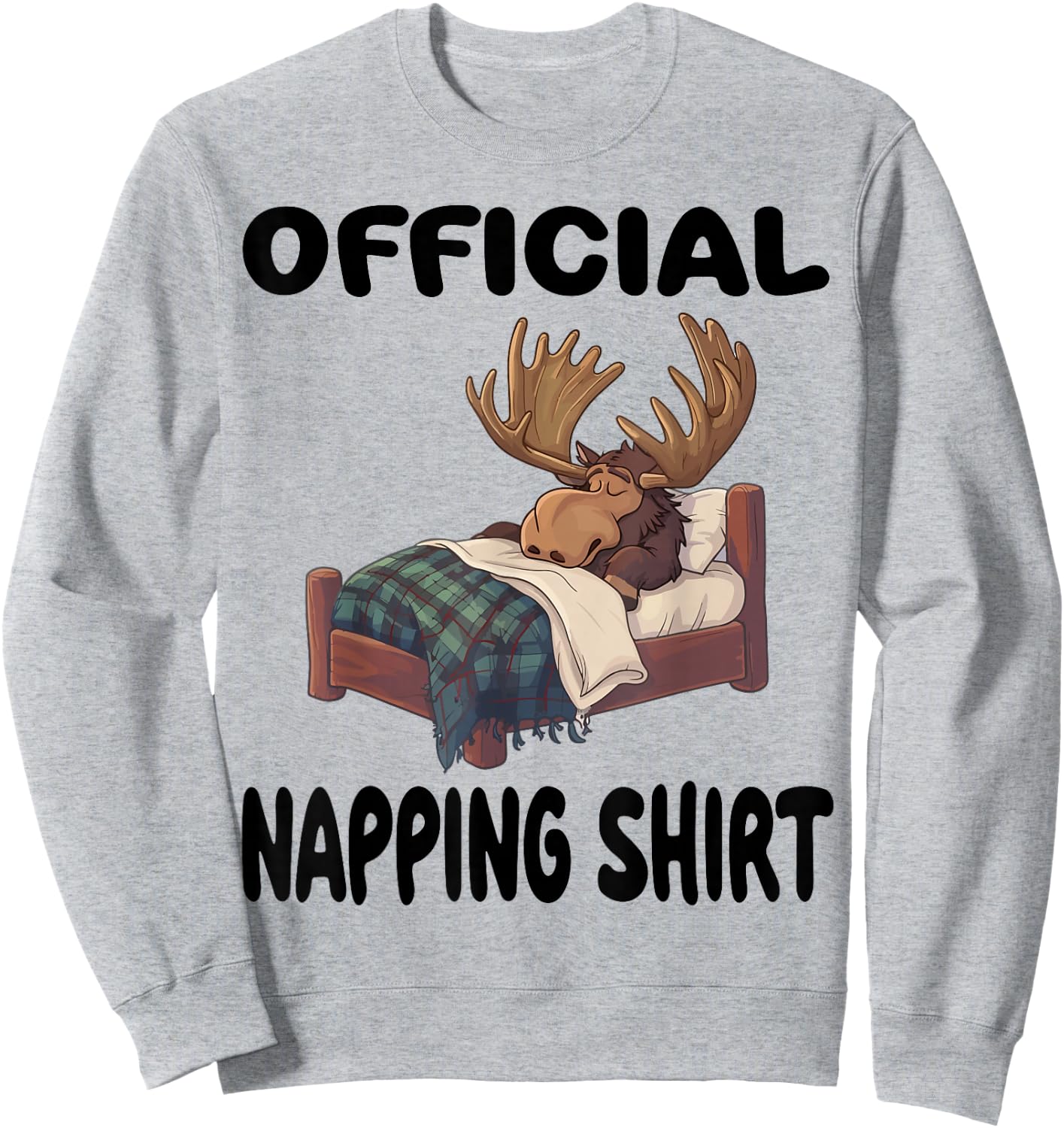 Moose Official Napping shirt Pajamas Nightgown Sweatshirt - Sweatshirt | Ash
