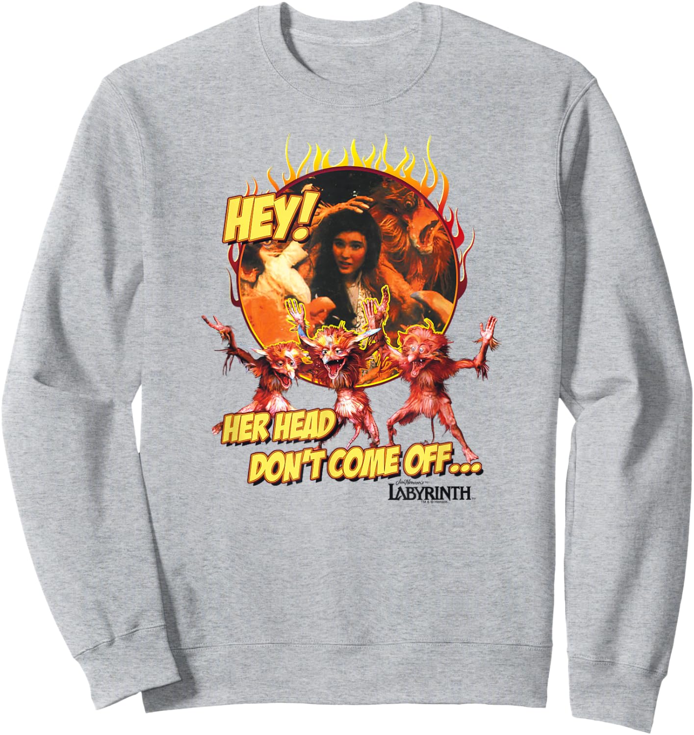 Labyrinth Head Dont Come Off Sweatshirt - Sweatshirt | Ash