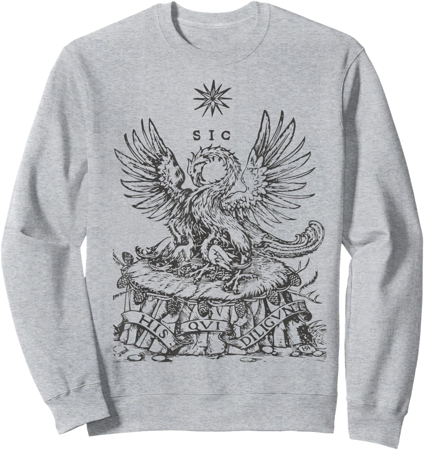 Pelican Traditional Latin Mass Catholic Symbols Woodcut Sweatshirt - Sweatshirt | Ash