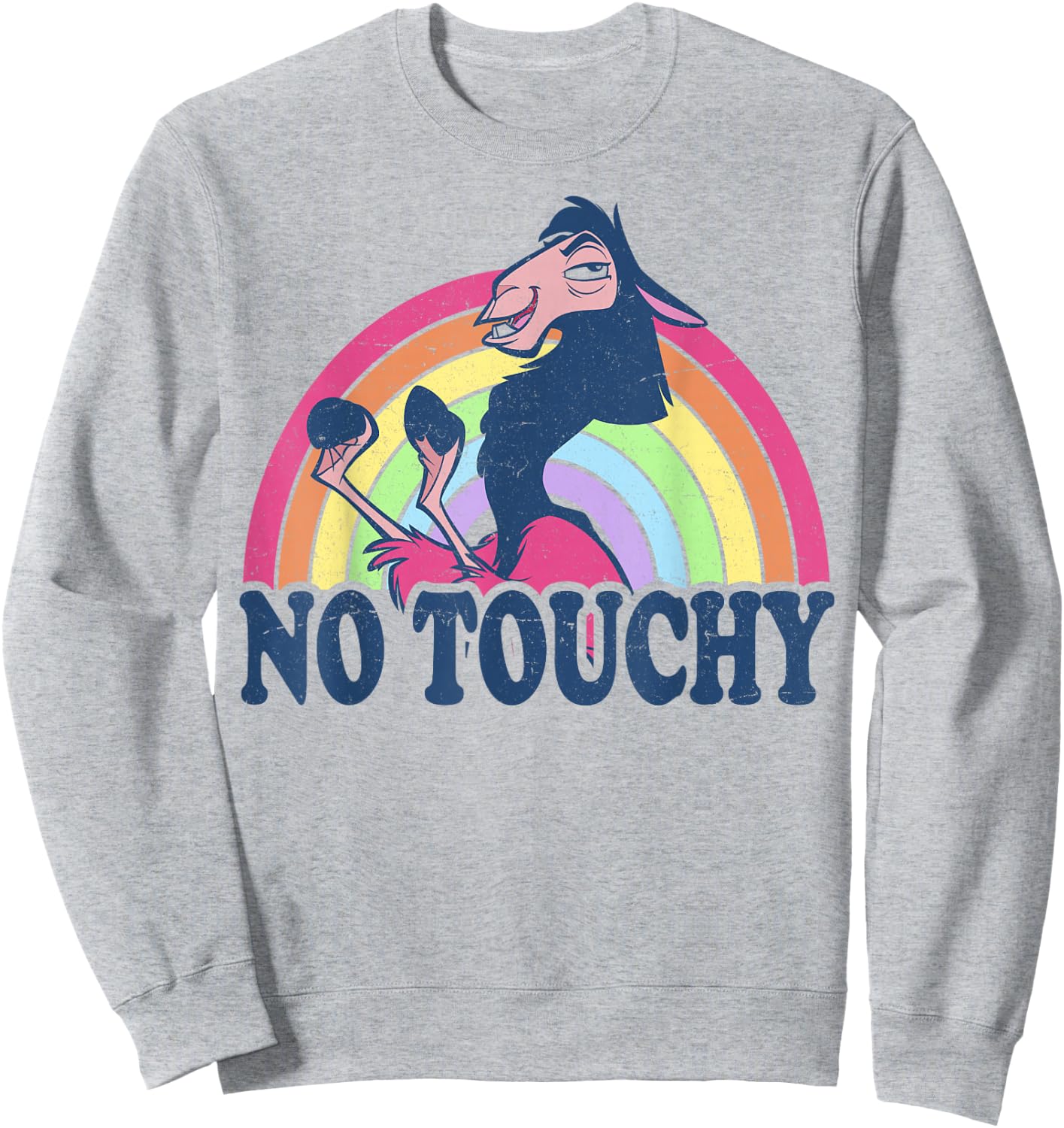 Disney The Emperor's New Groove Kuzco Rainbow No Touchy Sweatshirt - Sweatshirt | Ash
