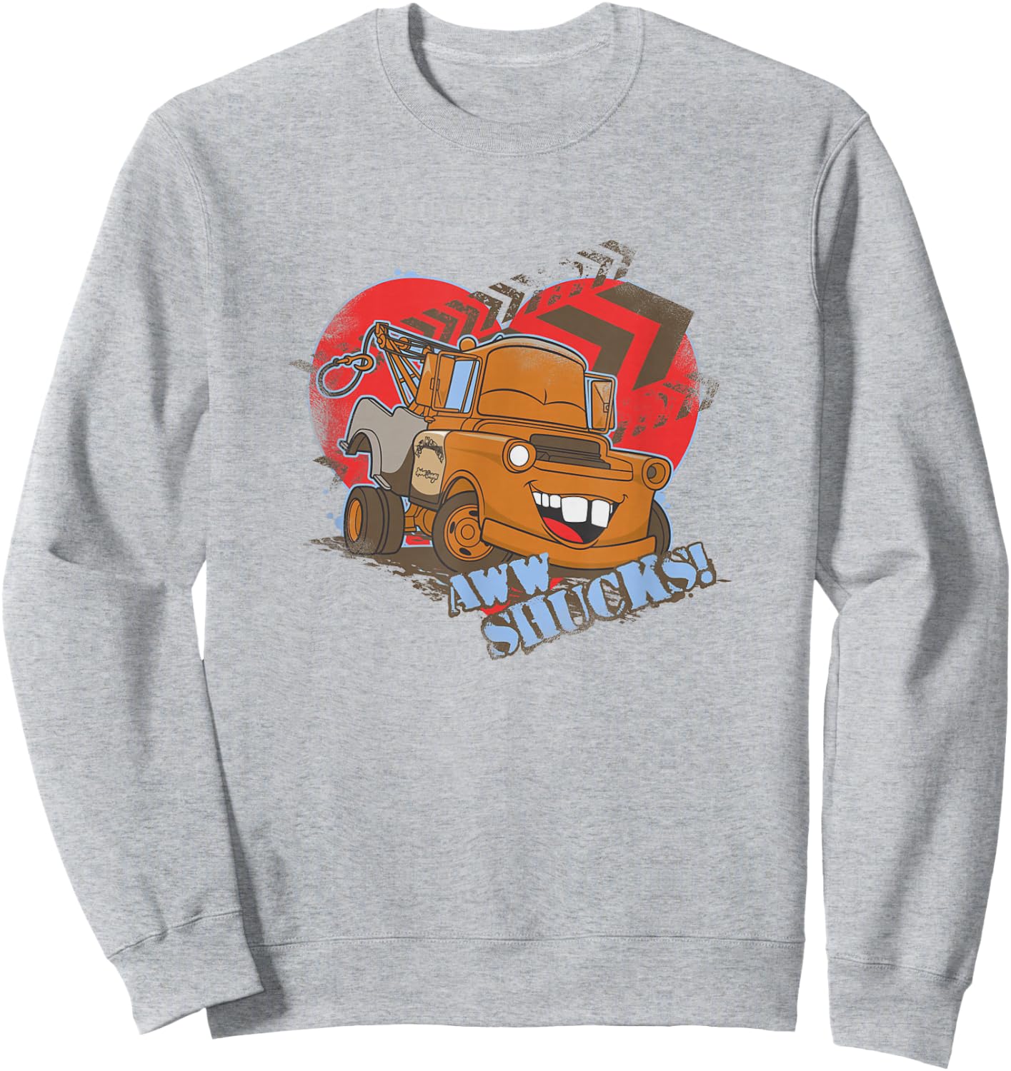 Disney Pixar Cars Valentine's Day Aww Shucks! Mater Retro Sweatshirt - Sweatshirt | Ash