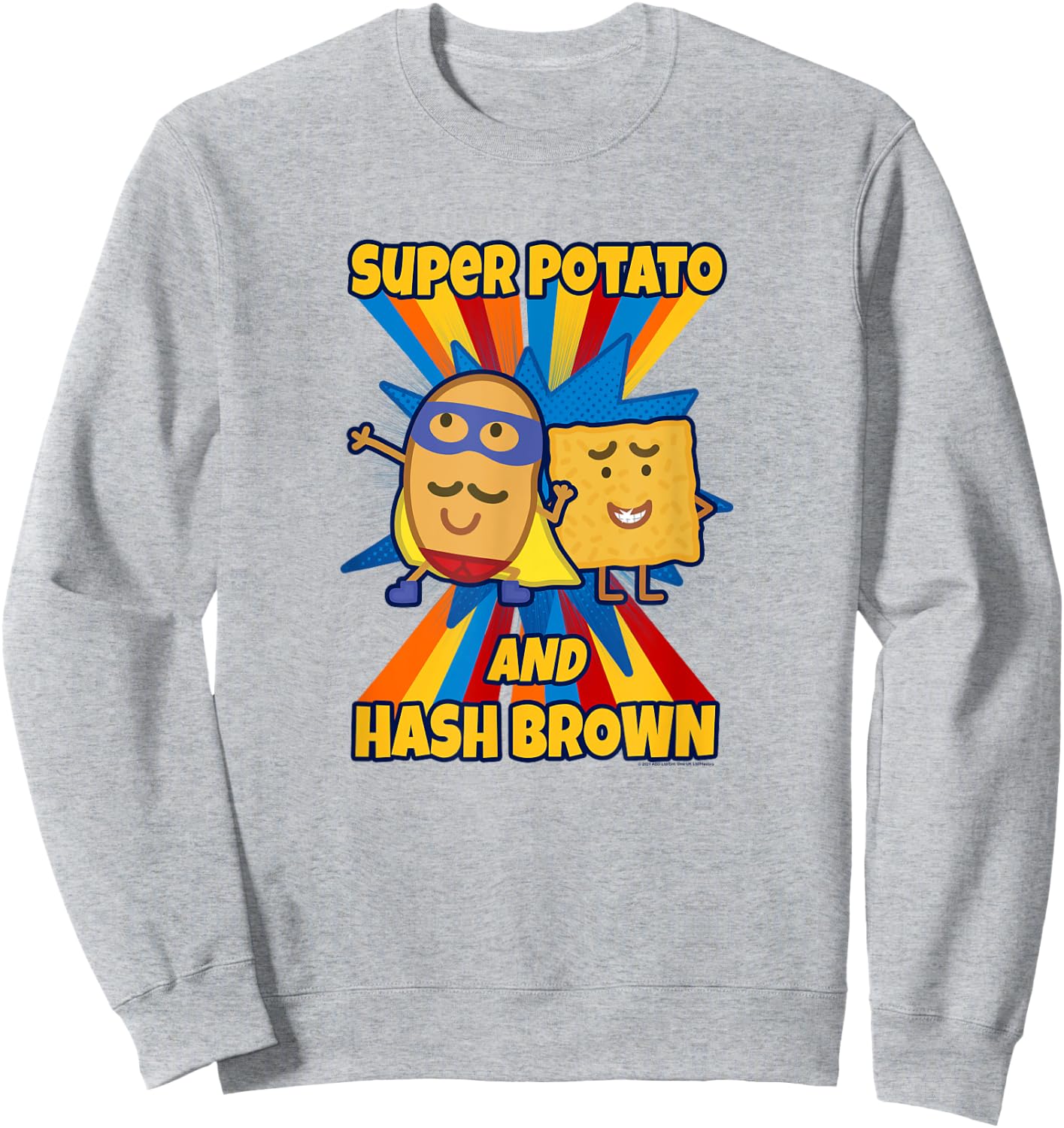 Peppa Pig Visits America Super Potato And Hash Brown Sweatshirt - Sweatshirt | Ash