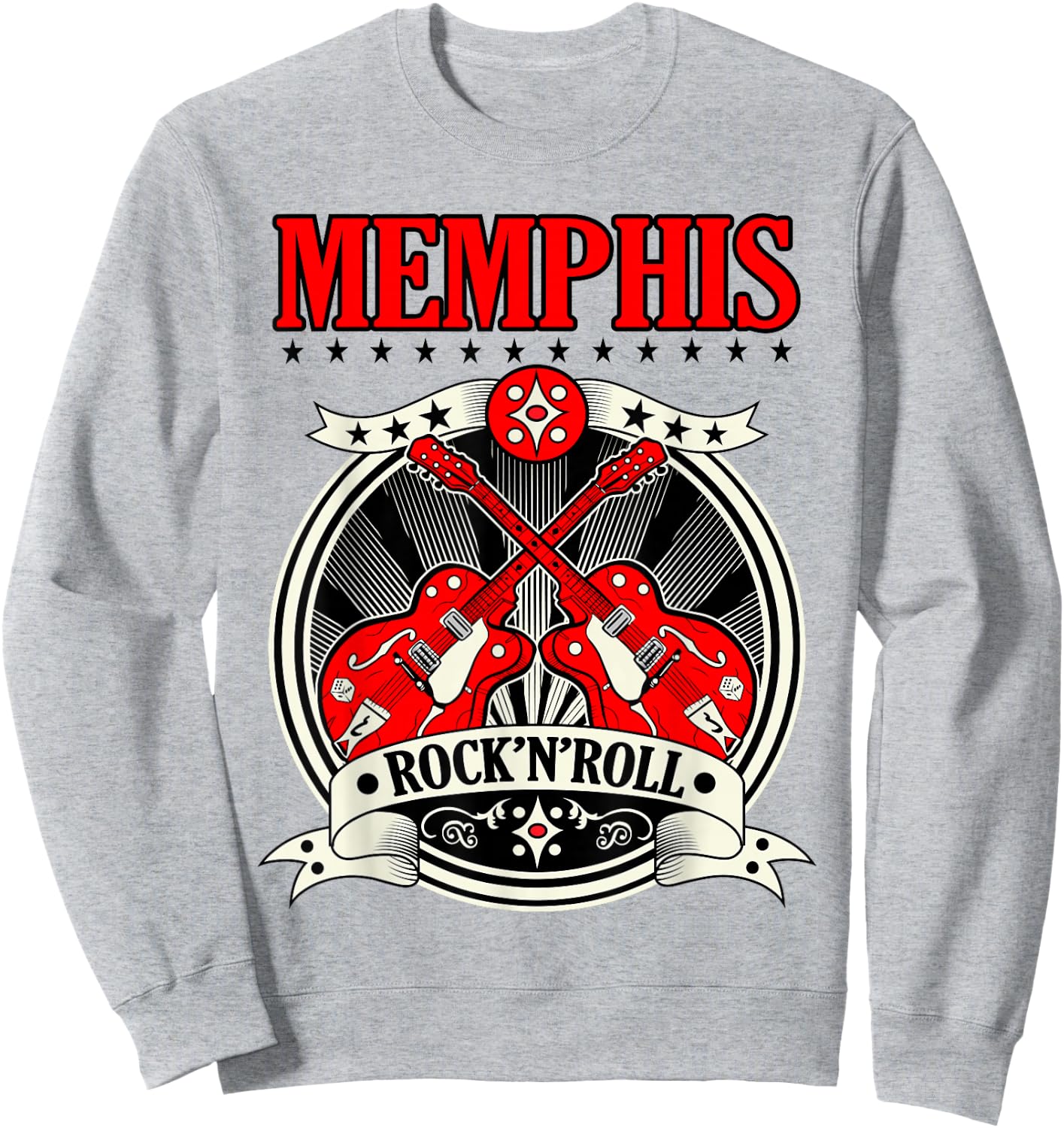 50s Rockabilly Style Memphis Gifts Sock Hop Party Guitar Sweatshirt - Sweatshirt | Ash