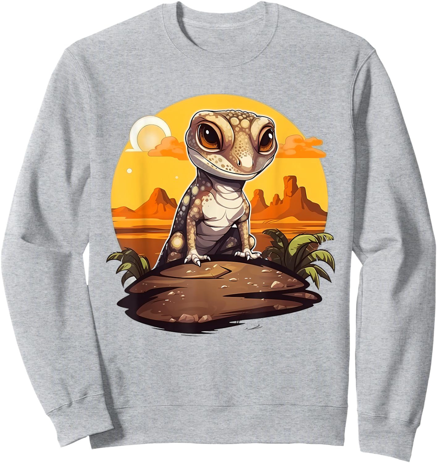 Retro Style African Fat-tailed Gecko Sweatshirt - Sweatshirt | Ash