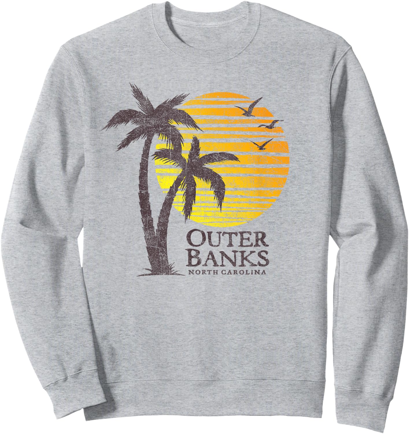 Vintage Outer Banks OBX North Carolina Souvenir Sweatshirt - Sweatshirt | Ash