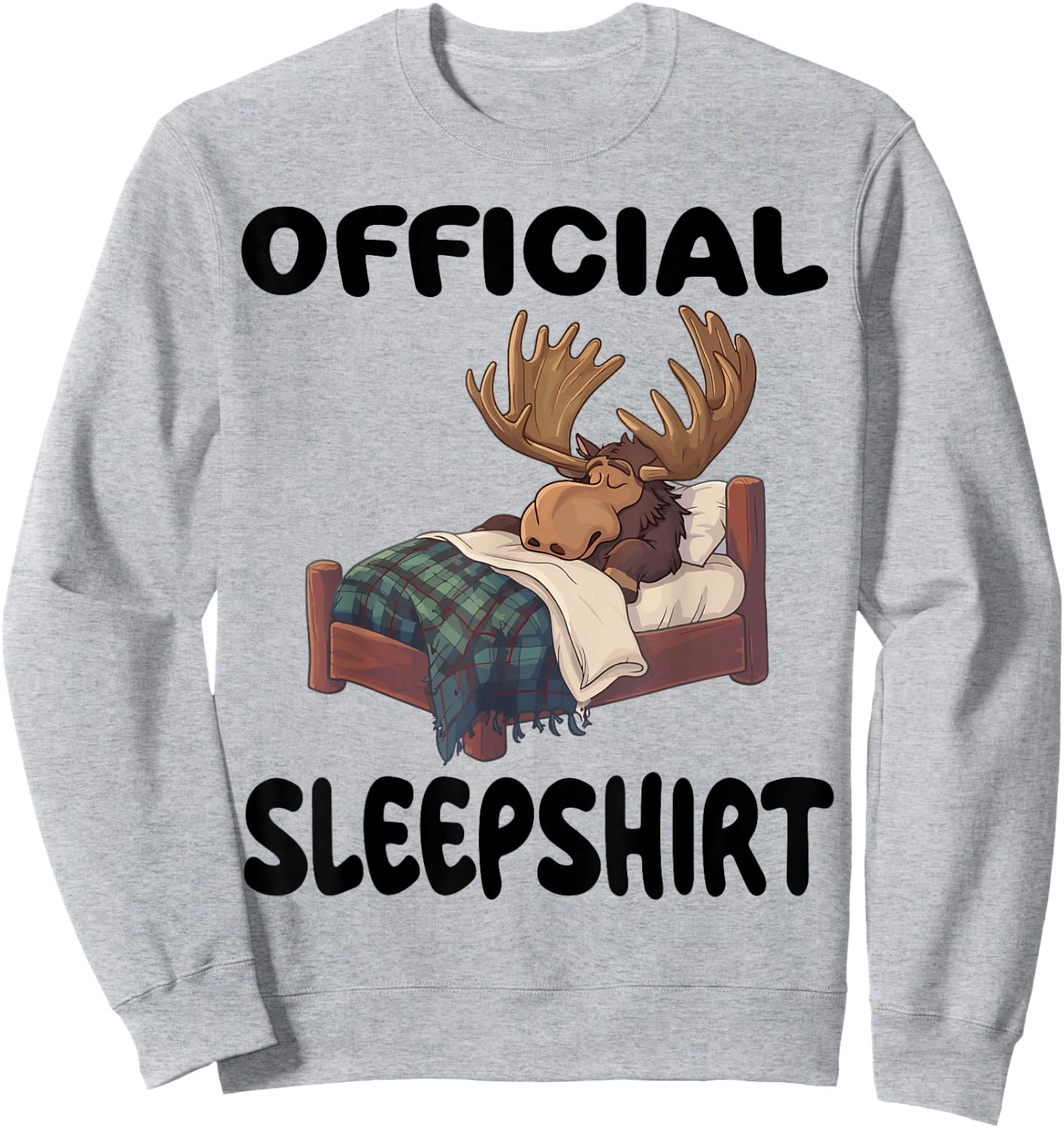 Moose Official Sleepshirt Pajamas Nightgown Sweatshirt - Sweatshirt | Ash