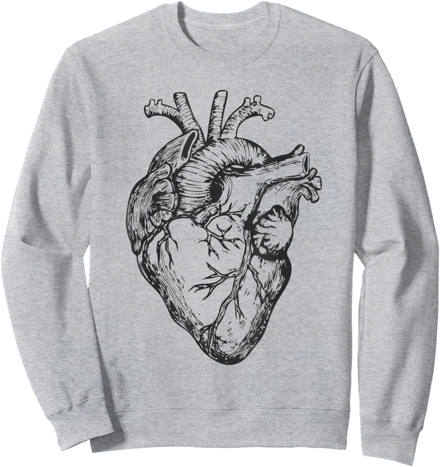 Real Heart Funny Human Anatomy Anatomical Cardiac Nurse Sweatshirt - Sweatshirt | Ash
