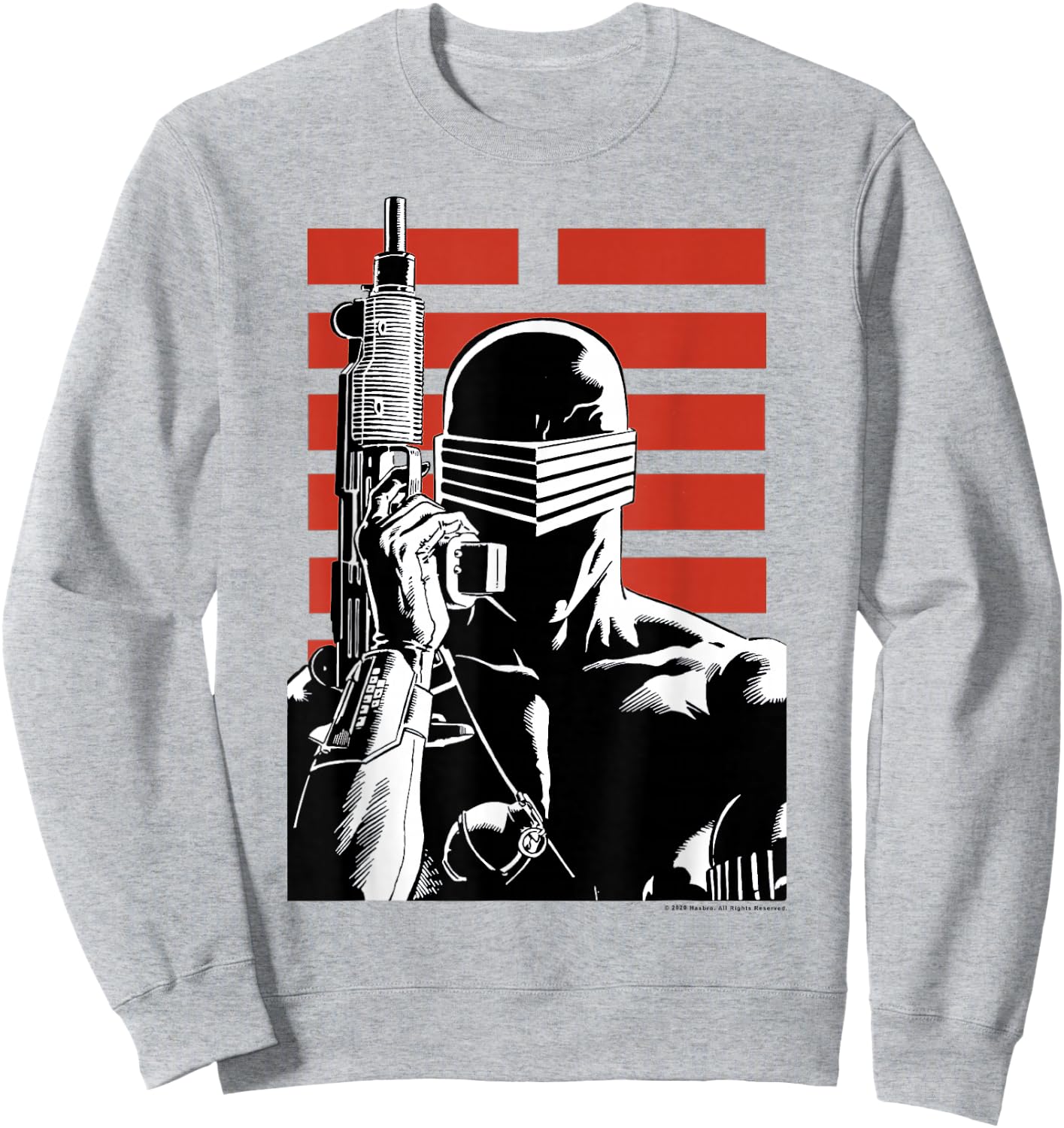 G.I. Joe Snake Eyes Retro Red Stripe Portrait Sweatshirt - Sweatshirt | Ash