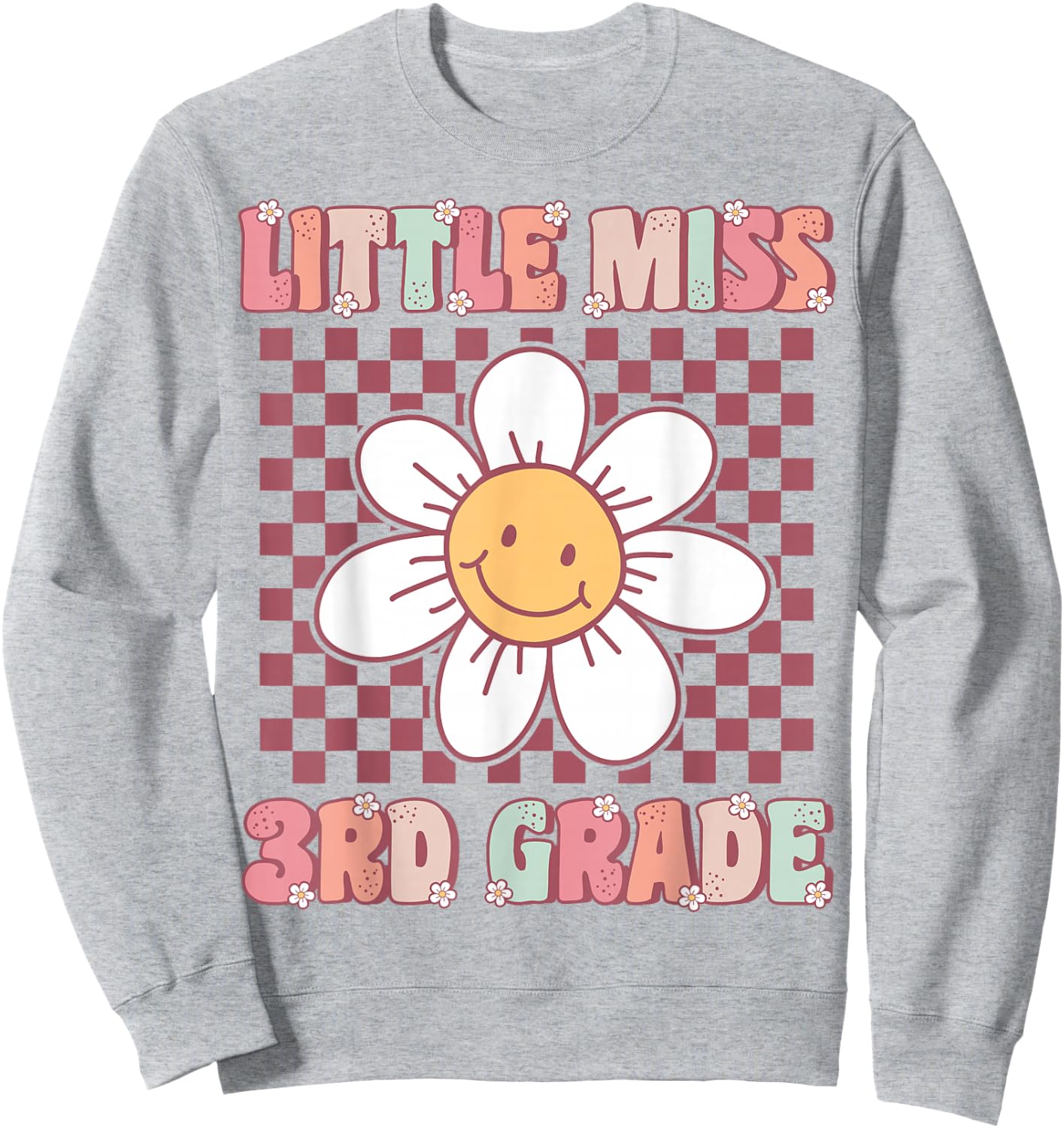 Little Miss 3rd Grade Cute Groovy Third Grade Back to School Sweatshirt - Sweatshirt | Ash