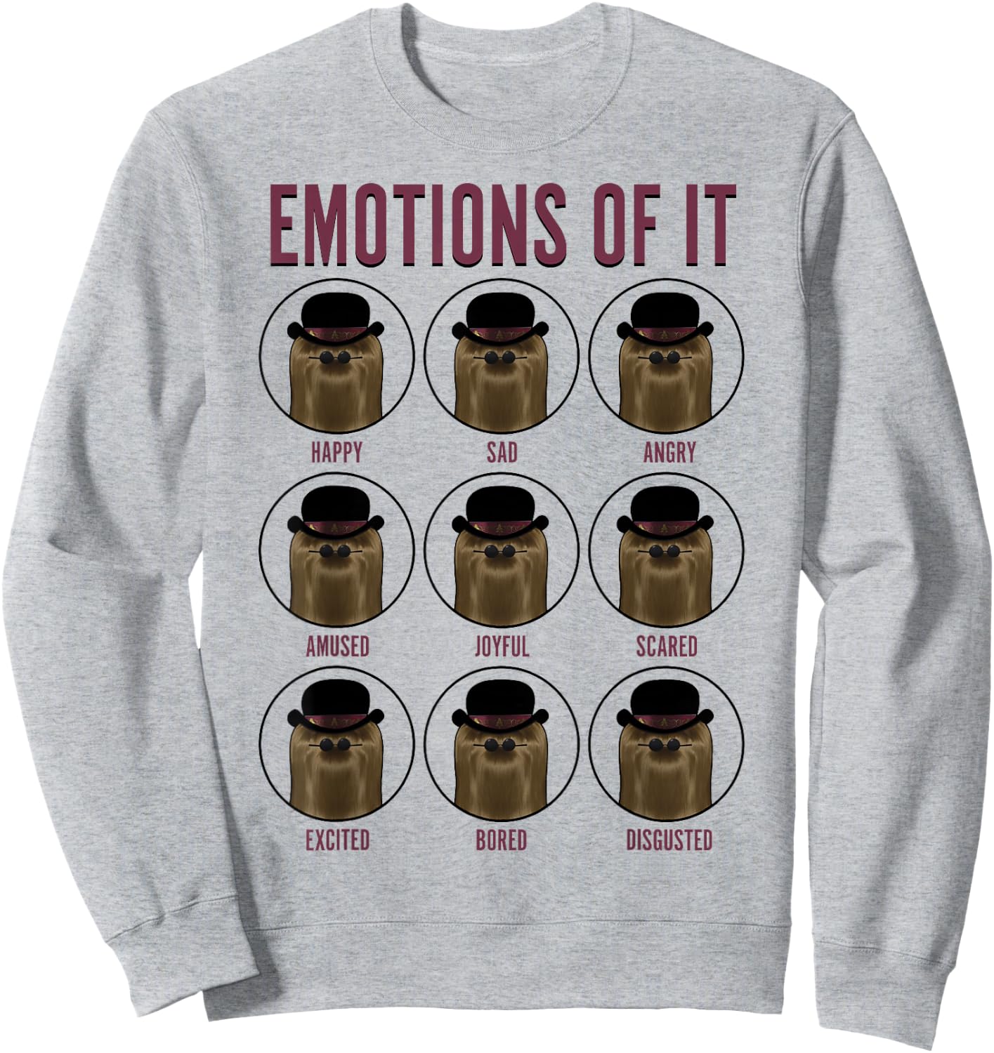 The Addams Family Emotions Of Cousin It Sweatshirt - Sweatshirt | Ash
