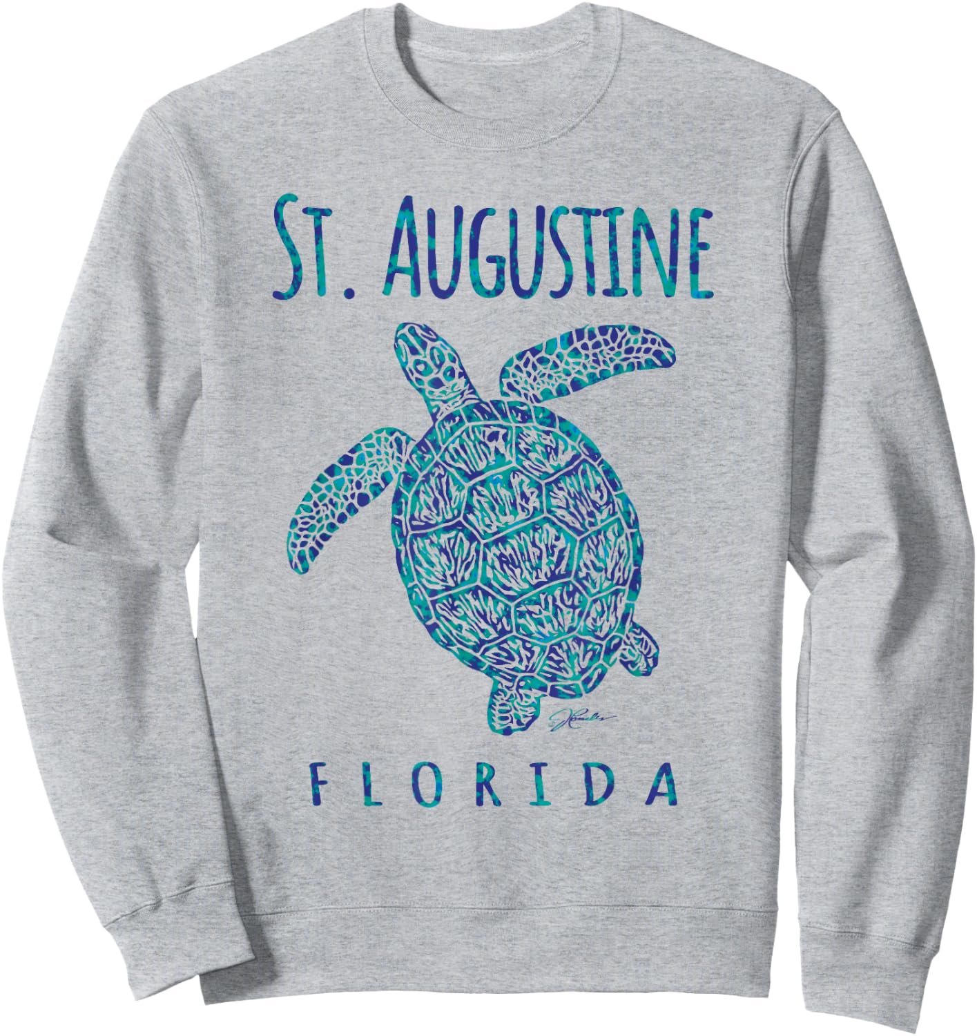 JCombs: St. Augustine, FL, Sea Turtle, Beach Sweatshirt - Sweatshirt | Ash