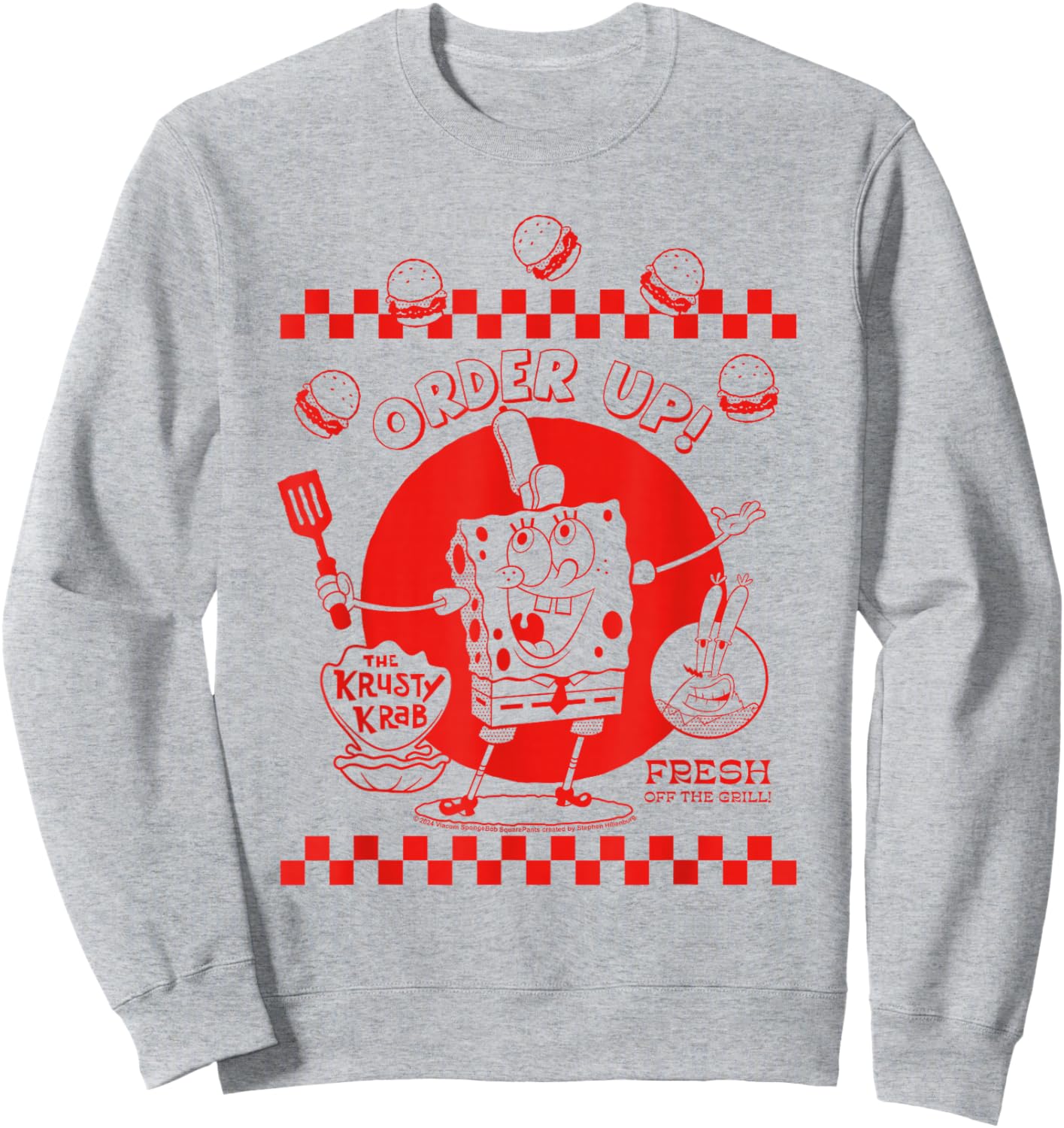 SpongeBob SquarePants Order Up! Sweatshirt - Sweatshirt | Ash