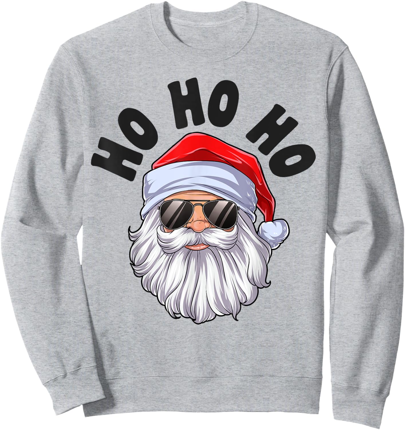 Ho Ho Ho Christmas Santa Funny Xmas Boys Girls Sunglasses Sweatshirt - Sweatshirt | Ash