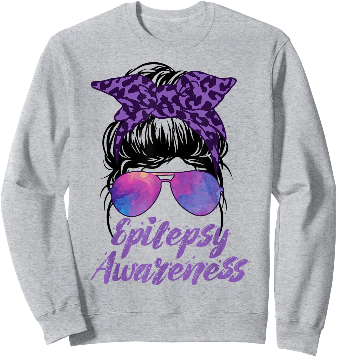 I Wear Purple For Epilepsy Awareness Sweatshirt - Sweatshirt | Ash