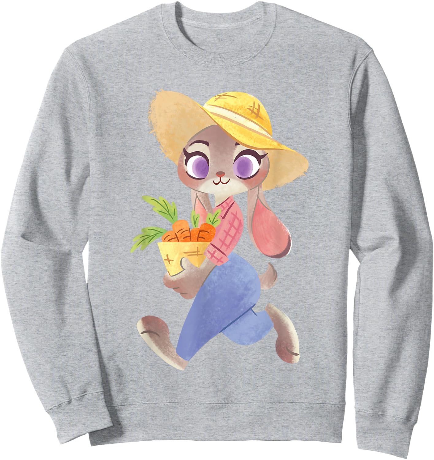 Disney Zootopia Judy Hopps Farm Outfit Picking Up Carrots Sweatshirt - Sweatshirt | Ash
