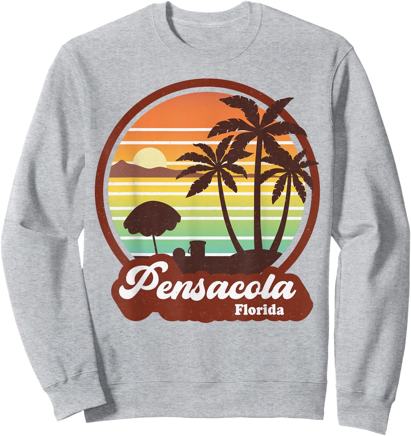 Vintage Pensacola Florida FL Retro Summer Vacation Souvenir Sweatshirt - Sweatshirt | Ash