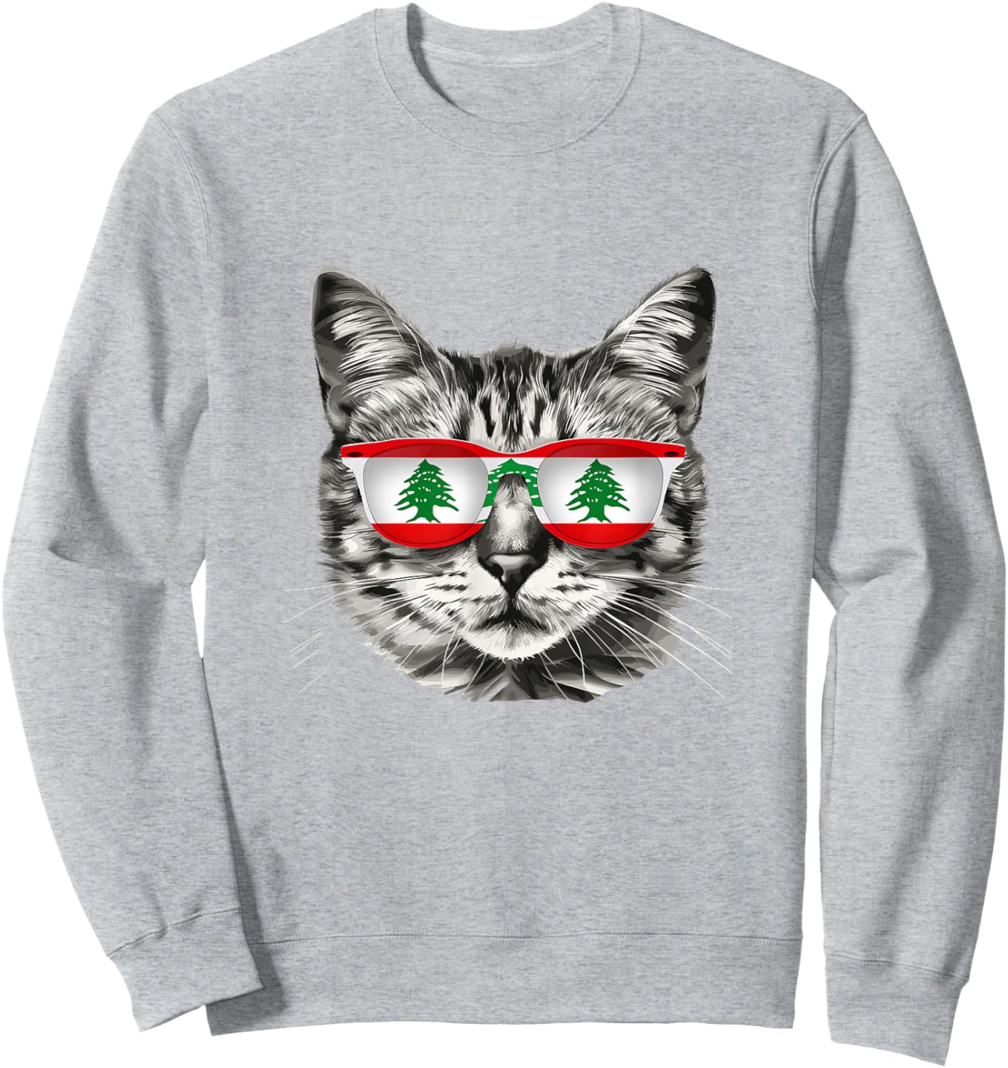 Lebanese Flag Cat Owner Souvenirs Products Kitten Lebanon Sweatshirt - Sweatshirt | Ash