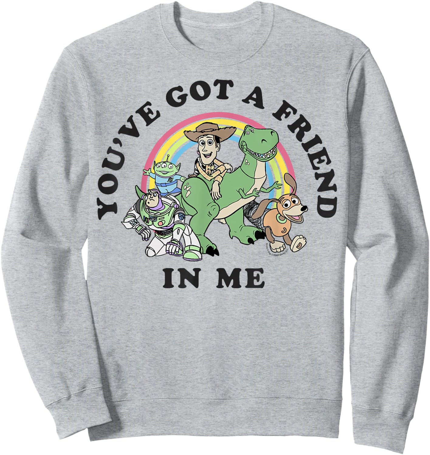 Disney Pixar Rainbow Toy Story You've Got A Friend in Me Sweatshirt - Sweatshirt | Ash