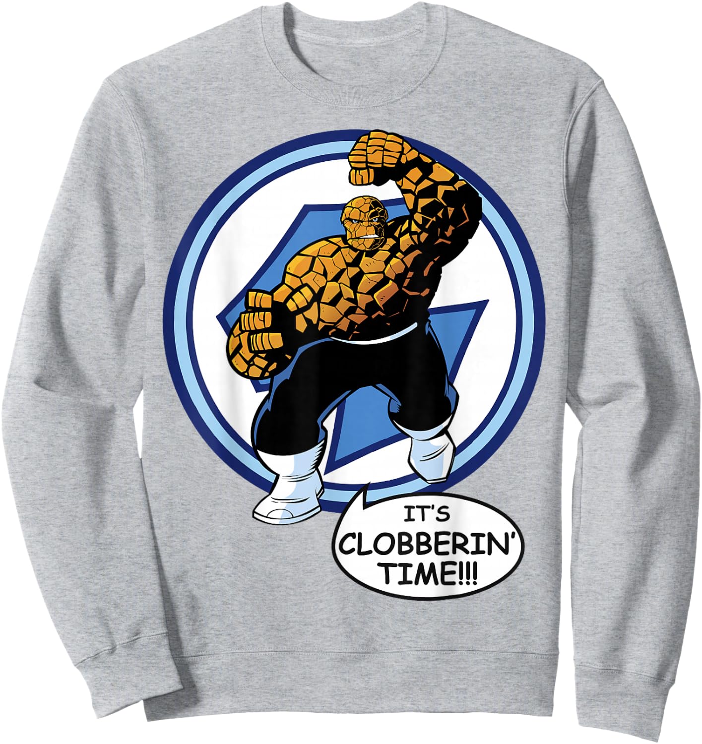Marvel Fantastic Four The Thing Clobberin' Time Circle Sweatshirt - Sweatshirt | Ash