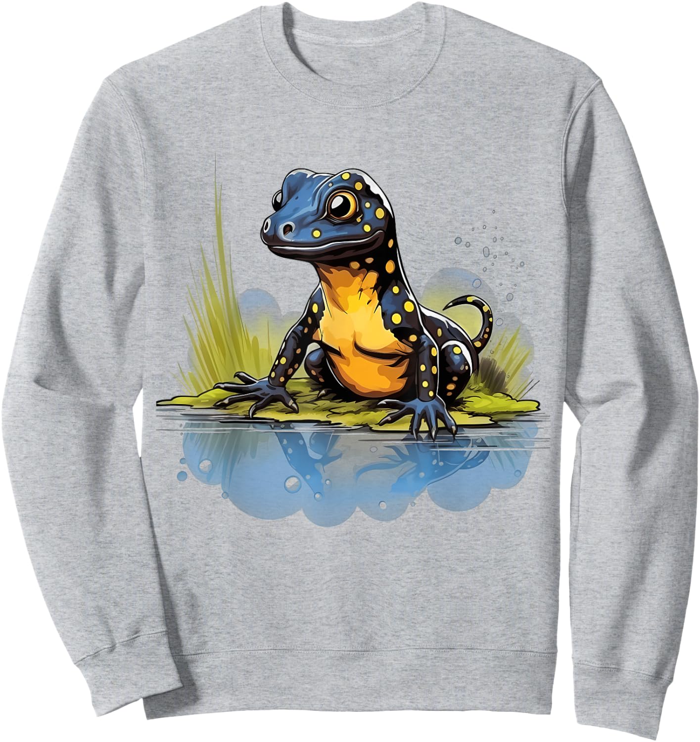 Retro Style Spotted Salamander Sweatshirt - Sweatshirt | Ash