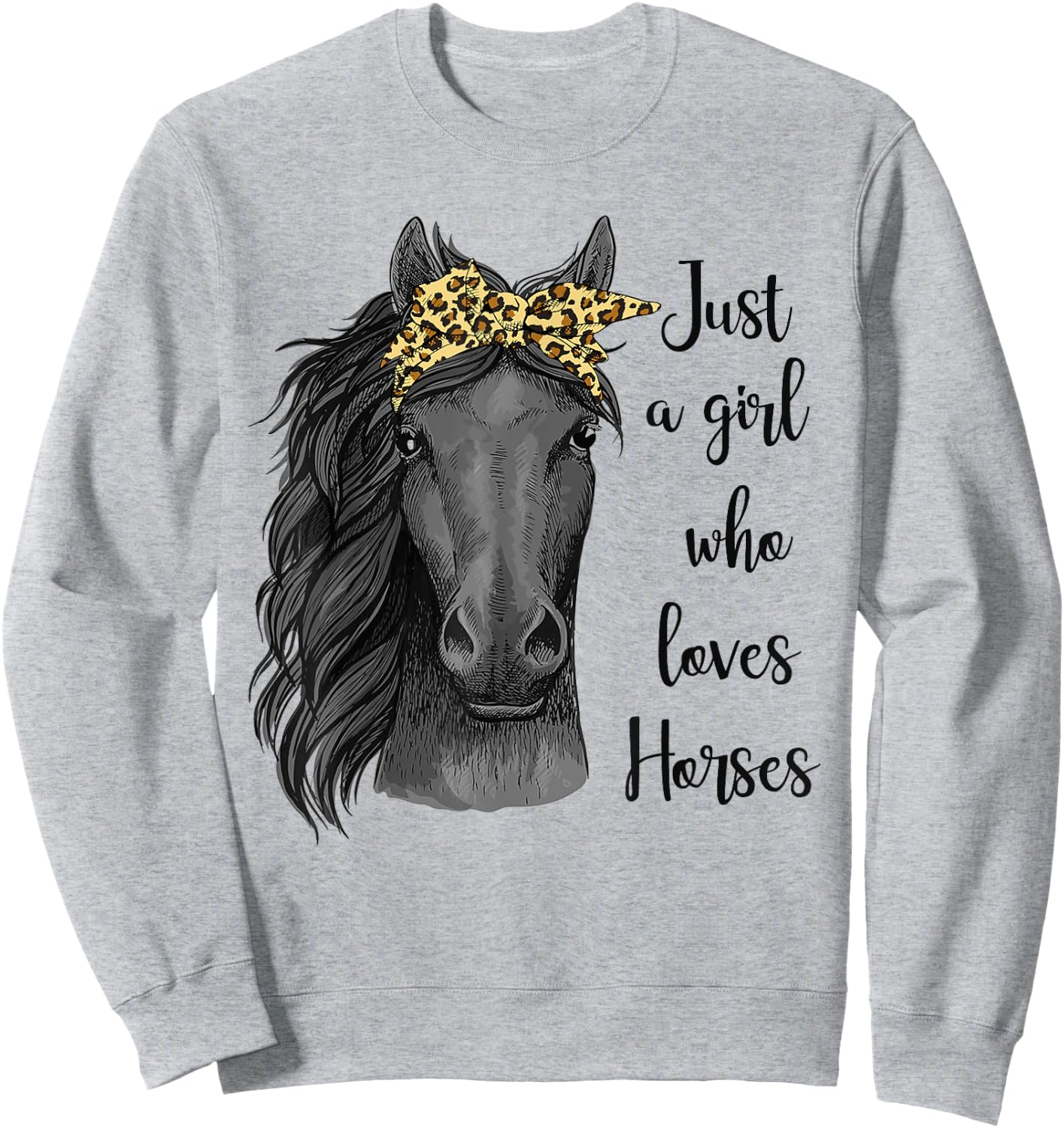 Just A Girl Who Loves Horses Bandana Horseback Riding Gifts Sweatshirt - Sweatshirt | Ash