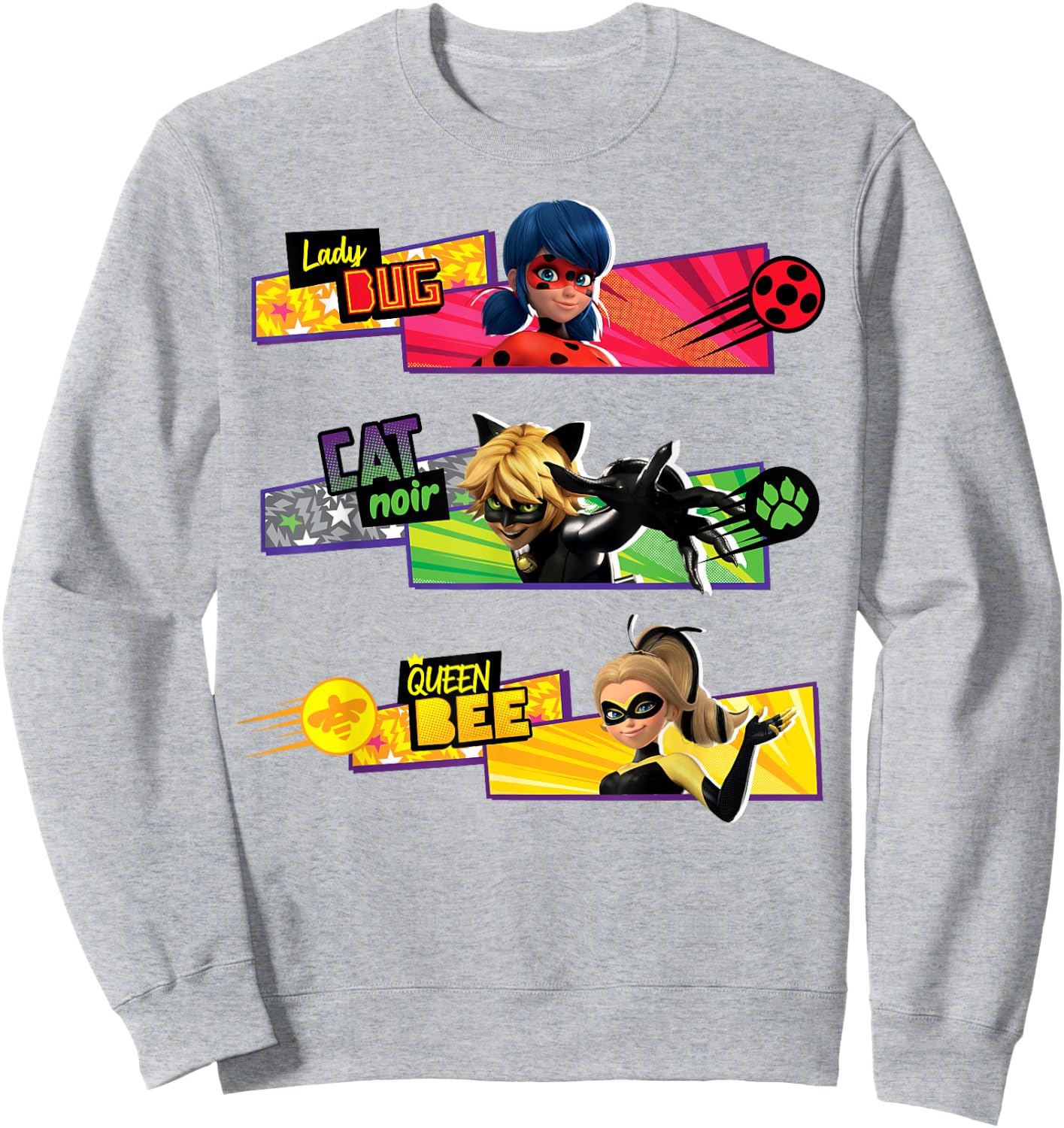 Miraculous Collection Ladybug Cat Noir Queen Bee Sweatshirt - Sweatshirt | Ash