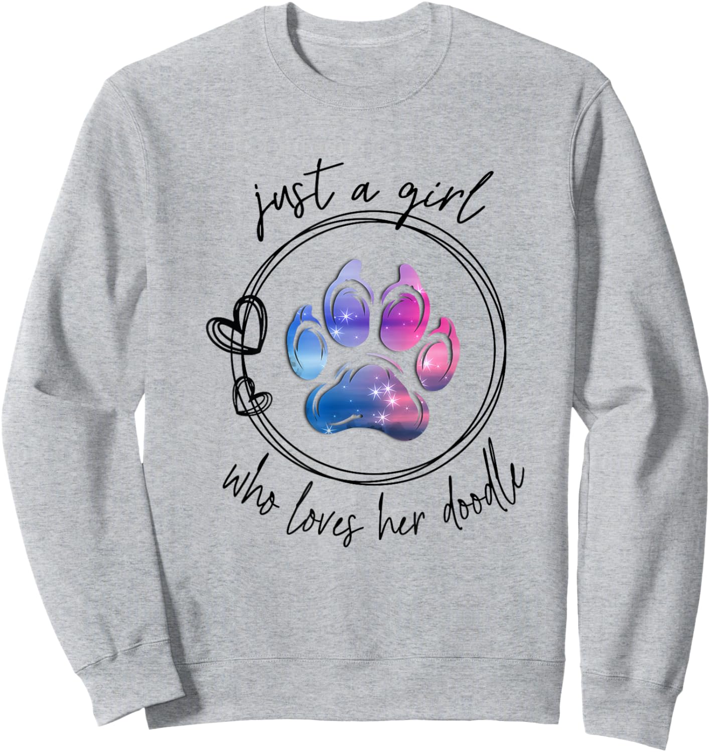 Just a Girl Who Loves Her Doodle Goldendoodle Bernedoodle Sweatshirt - Sweatshirt | Ash