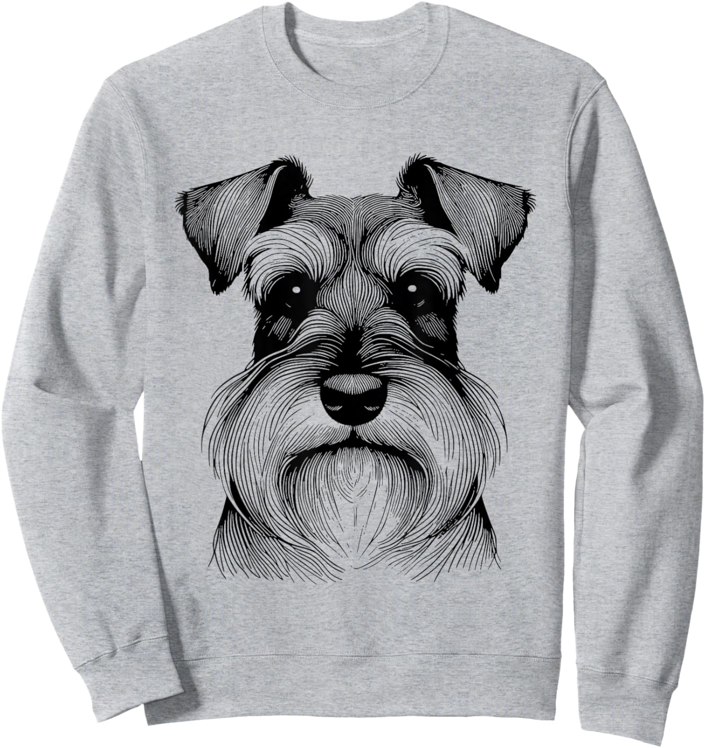 Dog Fingerprint - Miniature Schnauzer Dad Mom Sweatshirt - Sweatshirt | Ash