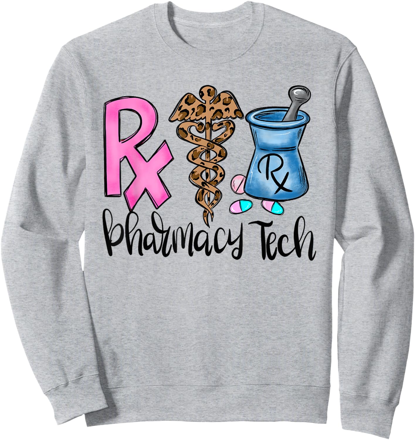 Pharmacy Tech CPhT Funny Pharmacist Assistant PTCE Squad Sweatshirt - Sweatshirt | Ash