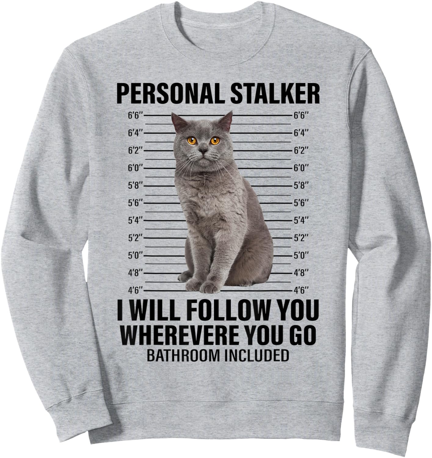 Funny Cat Shirt Personal Stalker Cat Meme - Cat Lover Women Sweatshirt - Sweatshirt | Ash