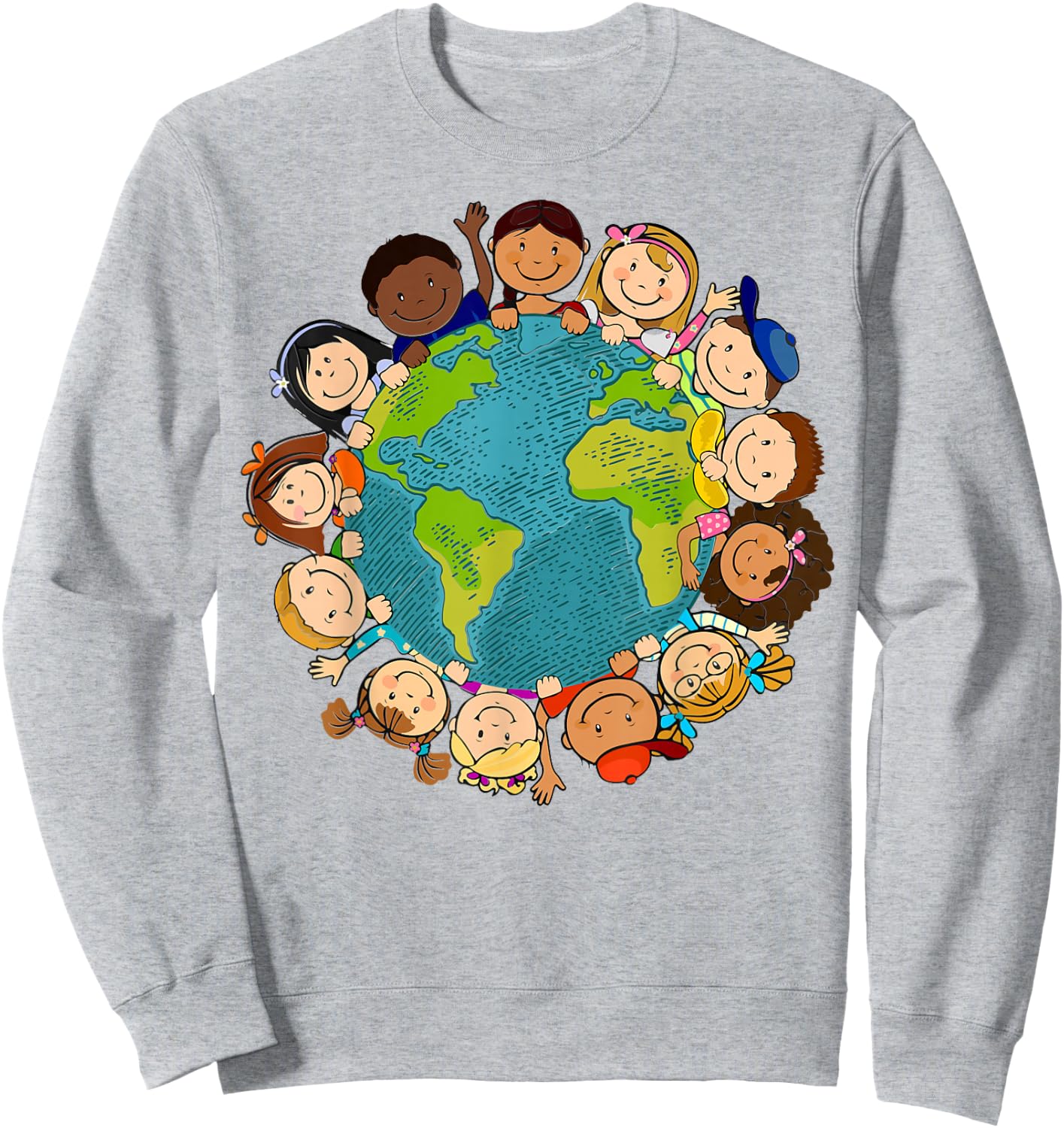 Earth Day Kids Toddler Teacher Cute Earth Sweatshirt - Sweatshirt | Ash