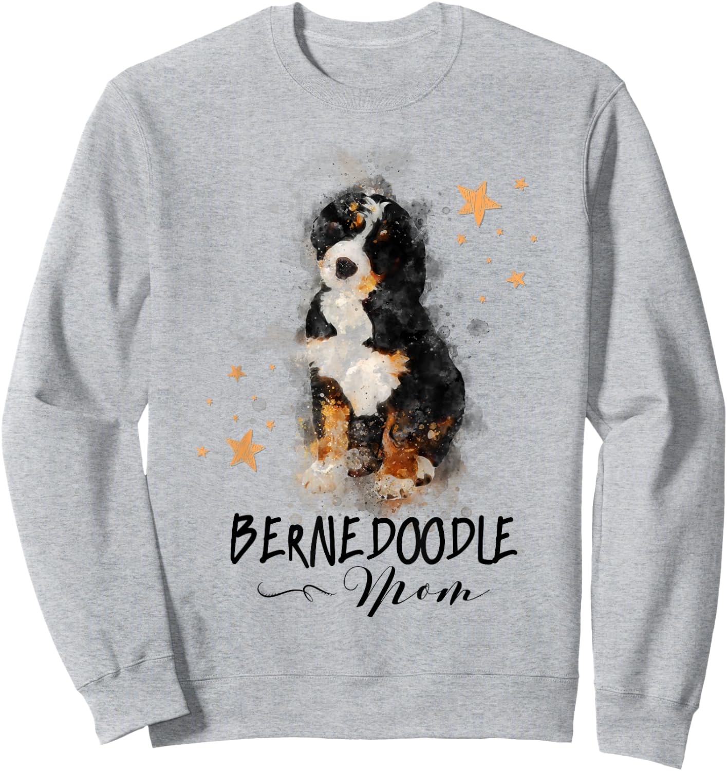 Watercolor Bernedoodle Mom Doodle Lover Gift Sweatshirt - Sweatshirt | Ash