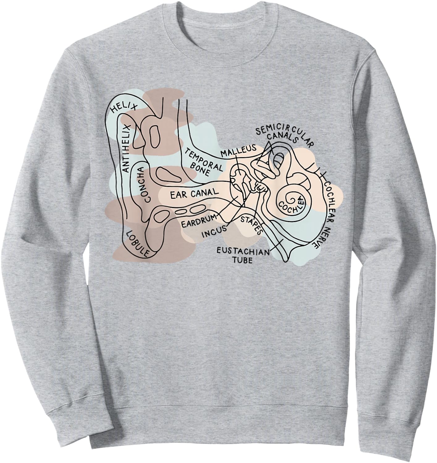 Audiology Audiologist Vestibular Therapist Inner Ear Anatomy Sweatshirt - Sweatshirt | Ash