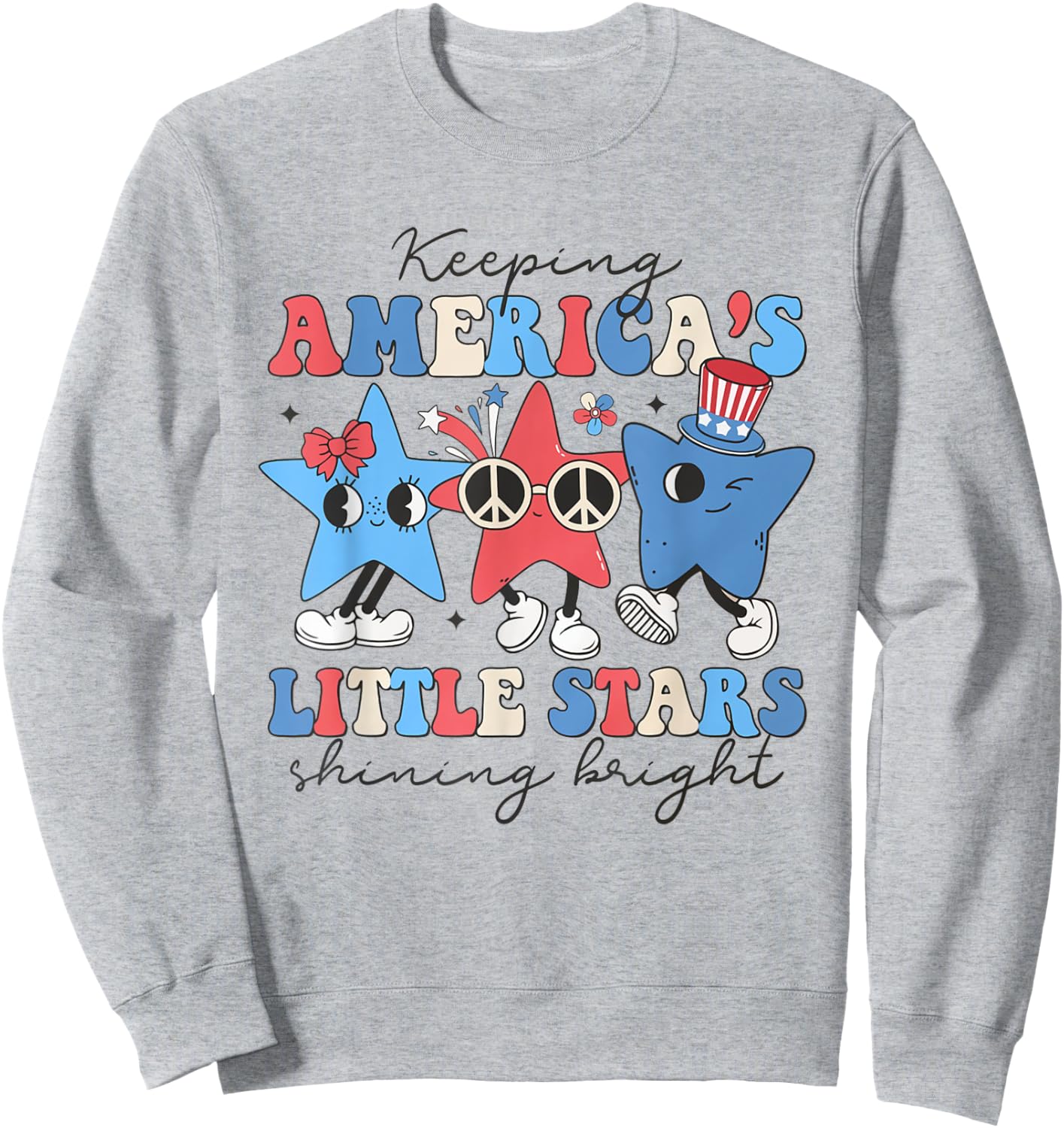 Pediatric Nurse 4th of July Little Stars Shining Bright Men Sweatshirt - Sweatshirt | Ash
